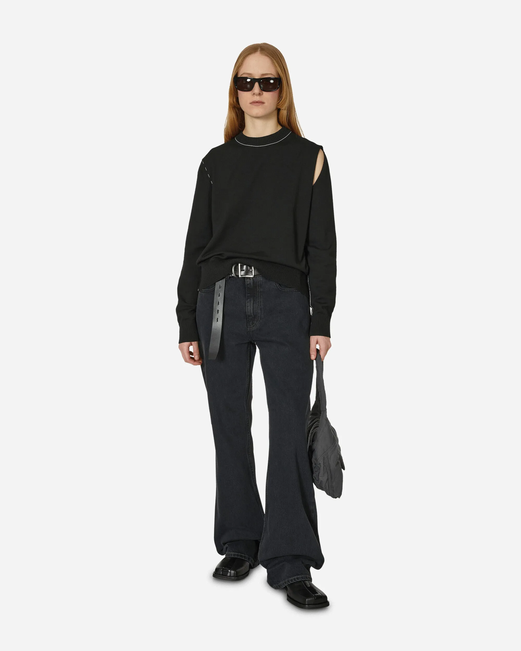 Deconstructed Crewneck Sweater Black