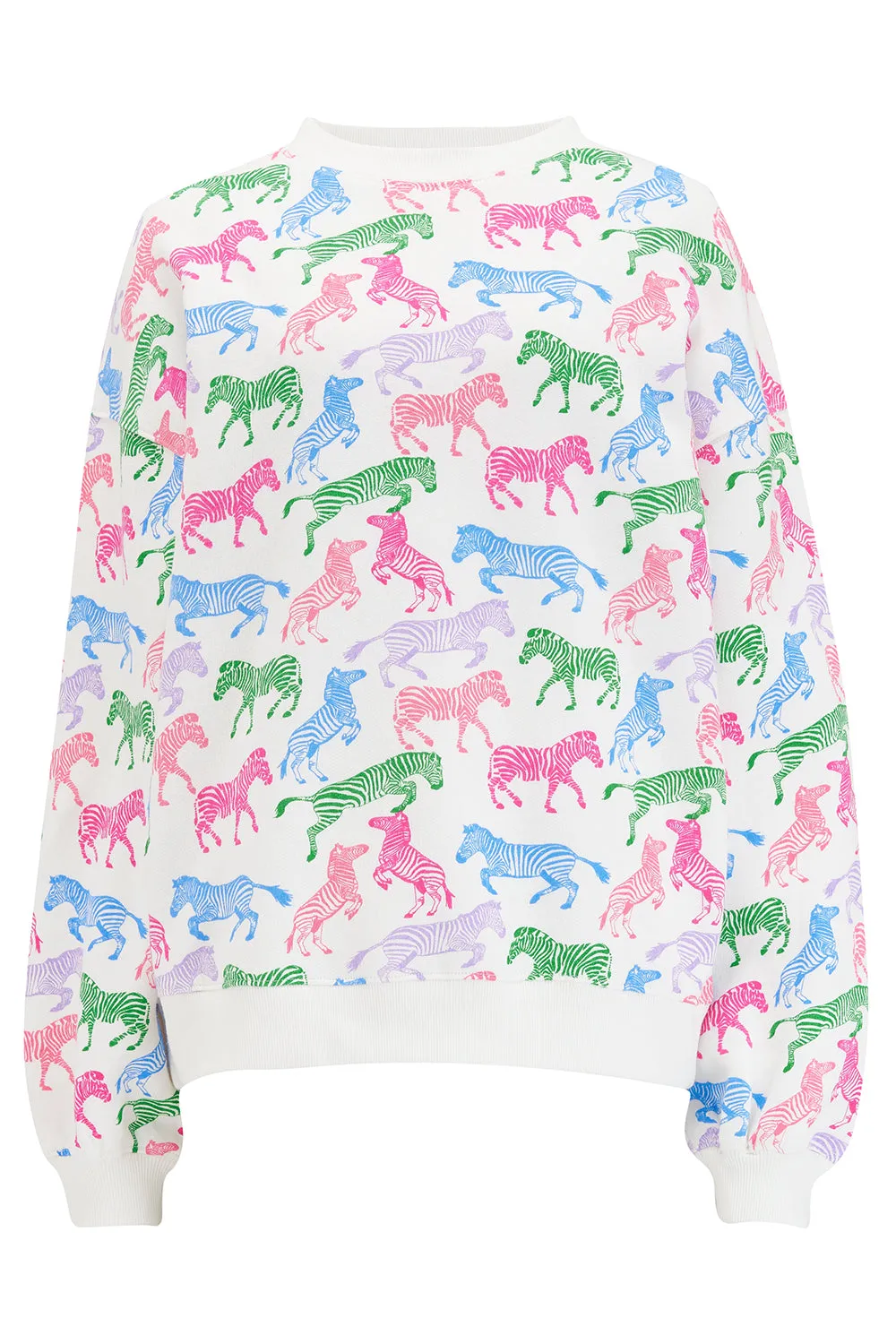 Eadie Relaxed Sweatshirt - Off-White. Colourful Zebra