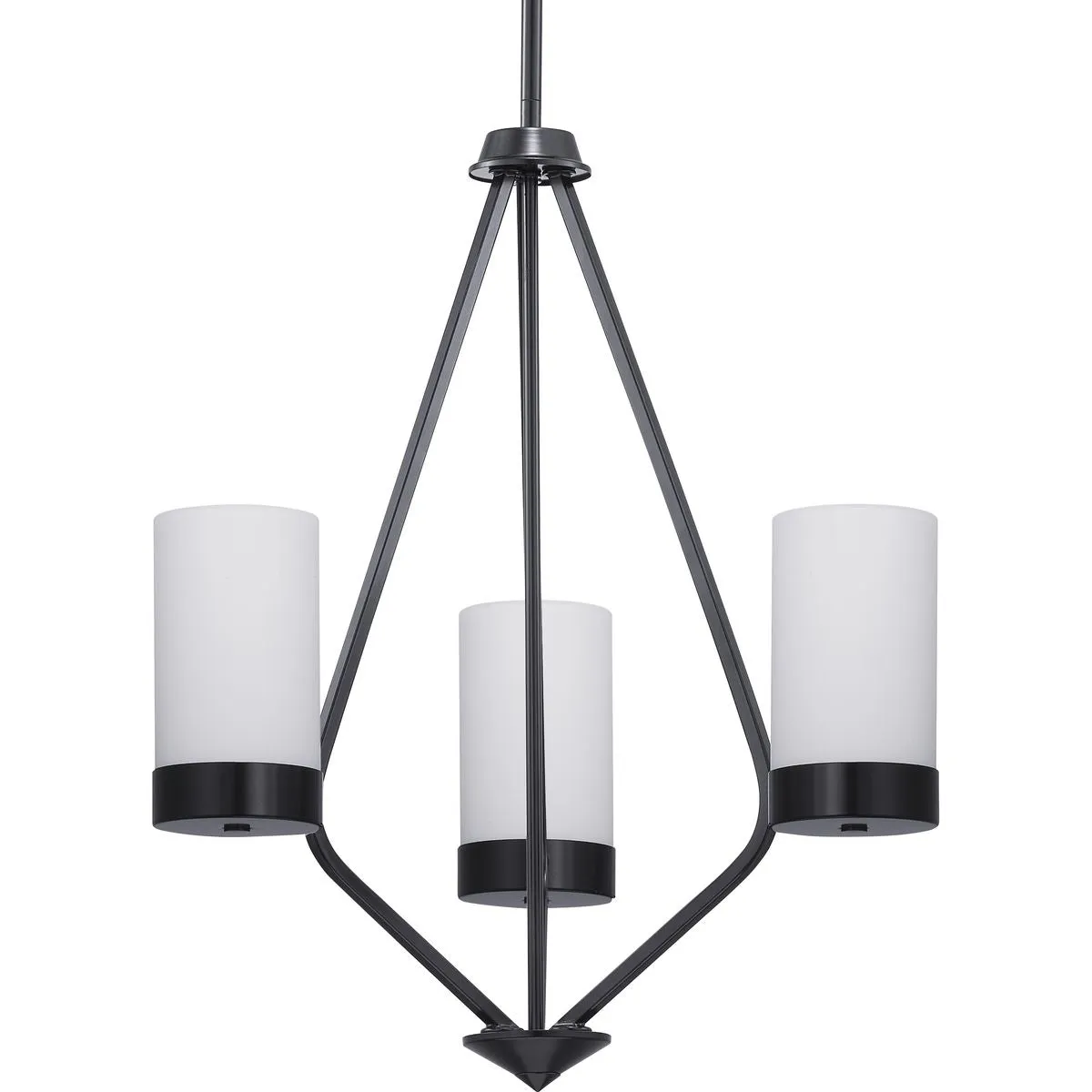 Elevate Collection Three-Light Etched White Glass Chandelier Light