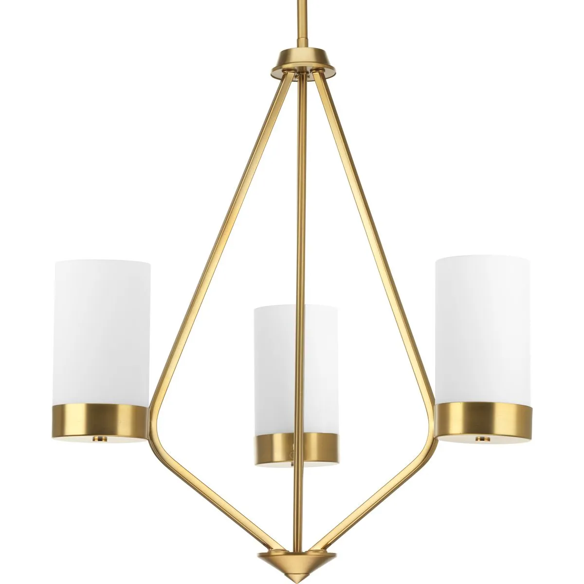 Elevate Collection Three-Light Etched White Glass Chandelier Light