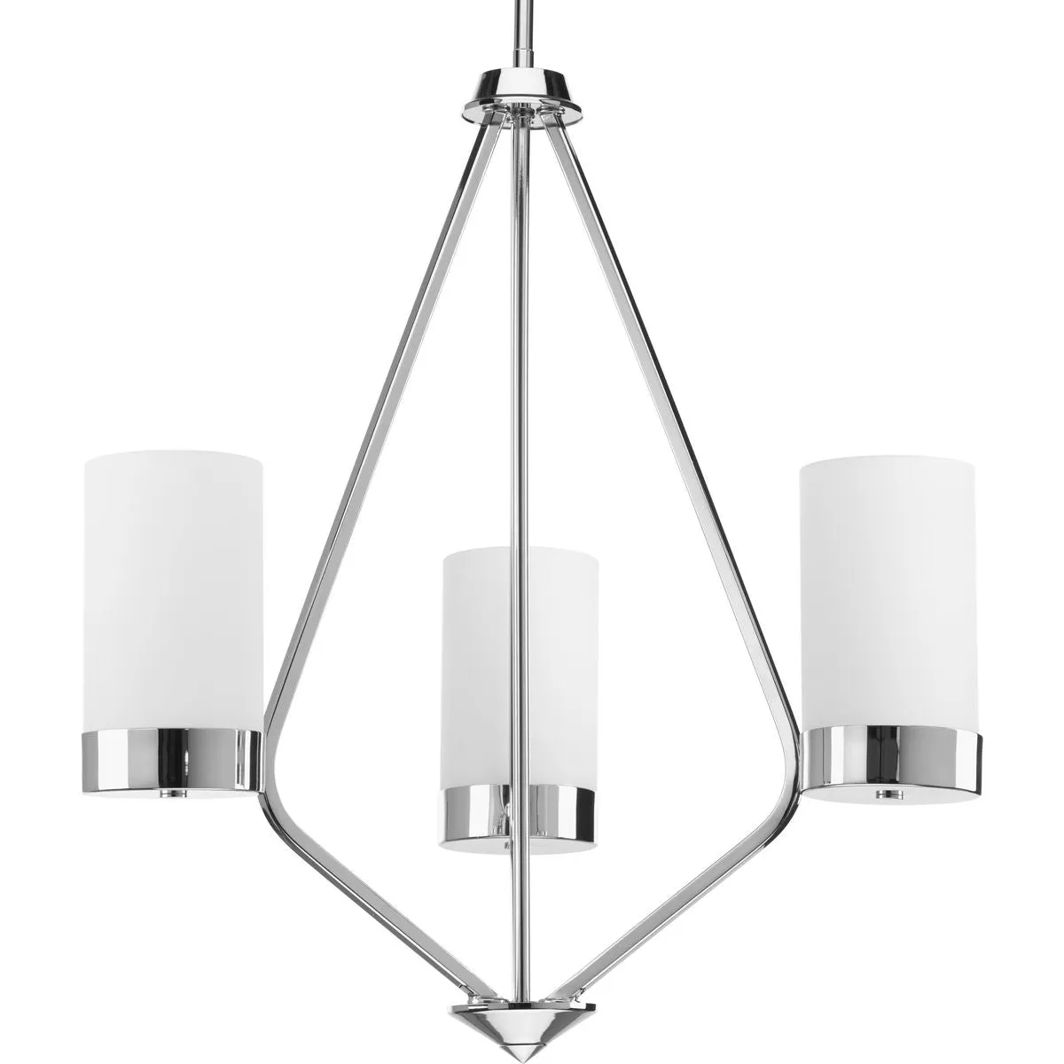 Elevate Collection Three-Light Etched White Glass Chandelier Light