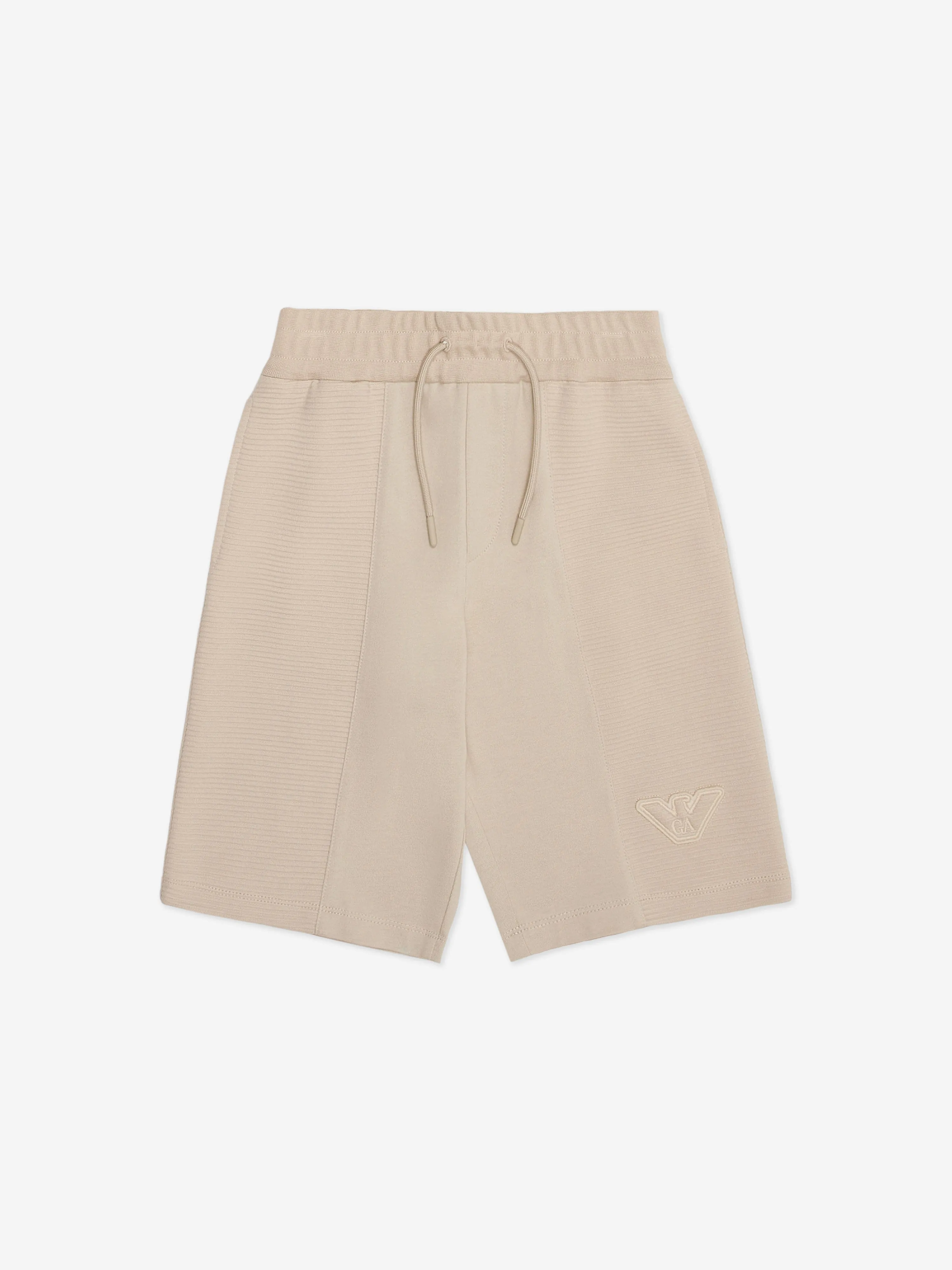 Emporio Armani Boys Logo Short Set in Beige