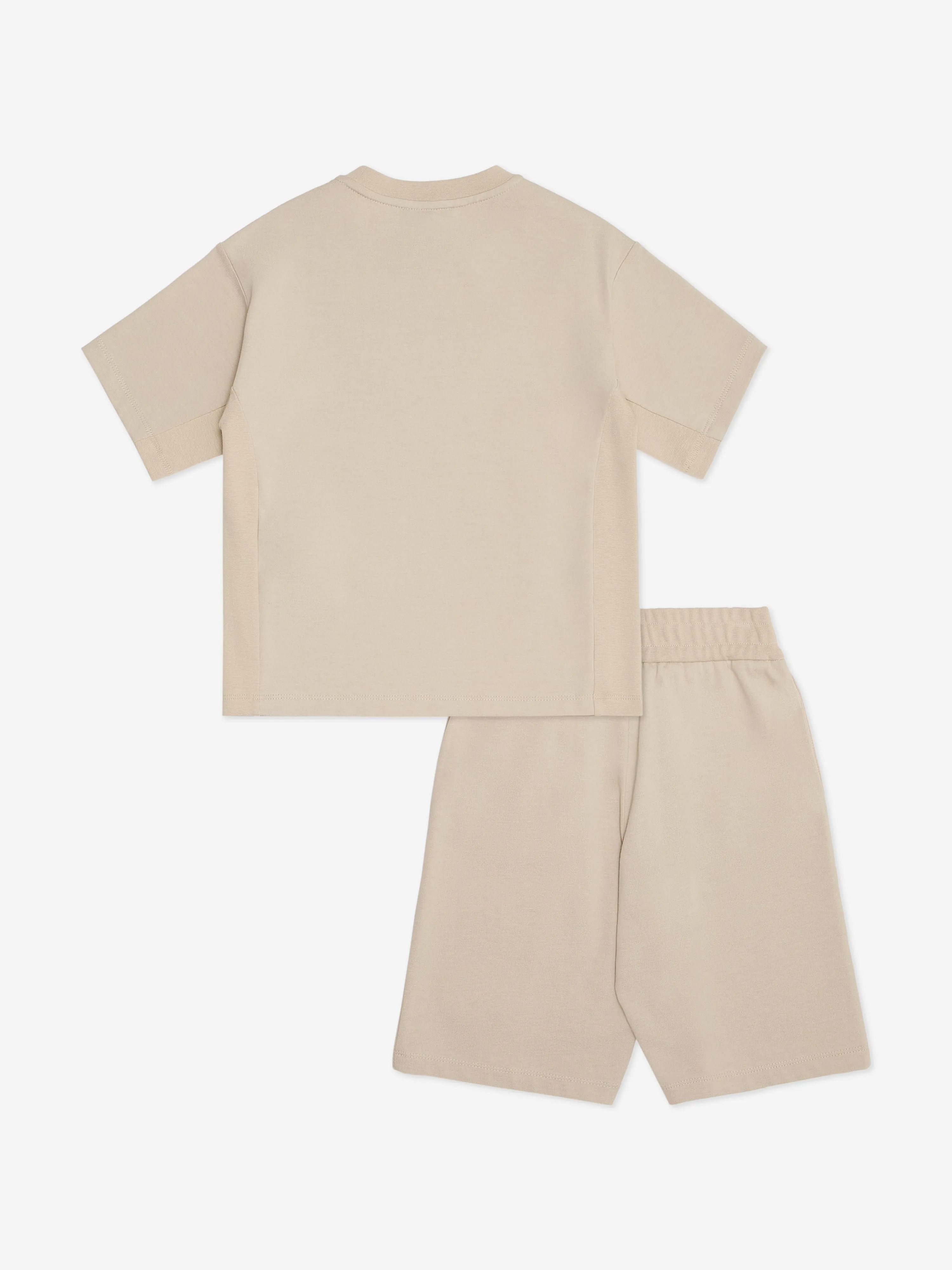 Emporio Armani Boys Logo Short Set in Beige