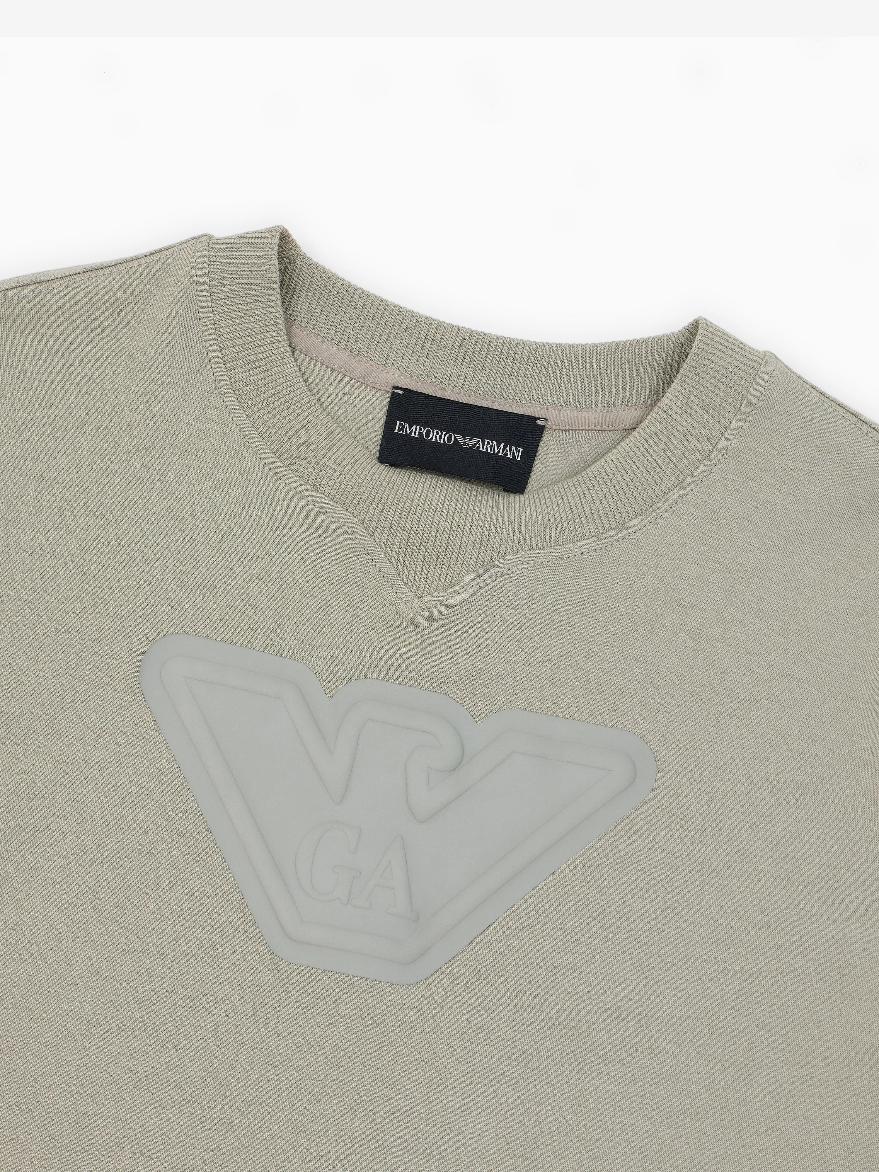 Emporio Armani Boys Logo T-Shirt in Green