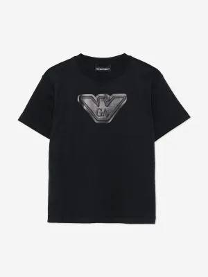 Emporio Armani Boys Logo T-Shirt in Navy
