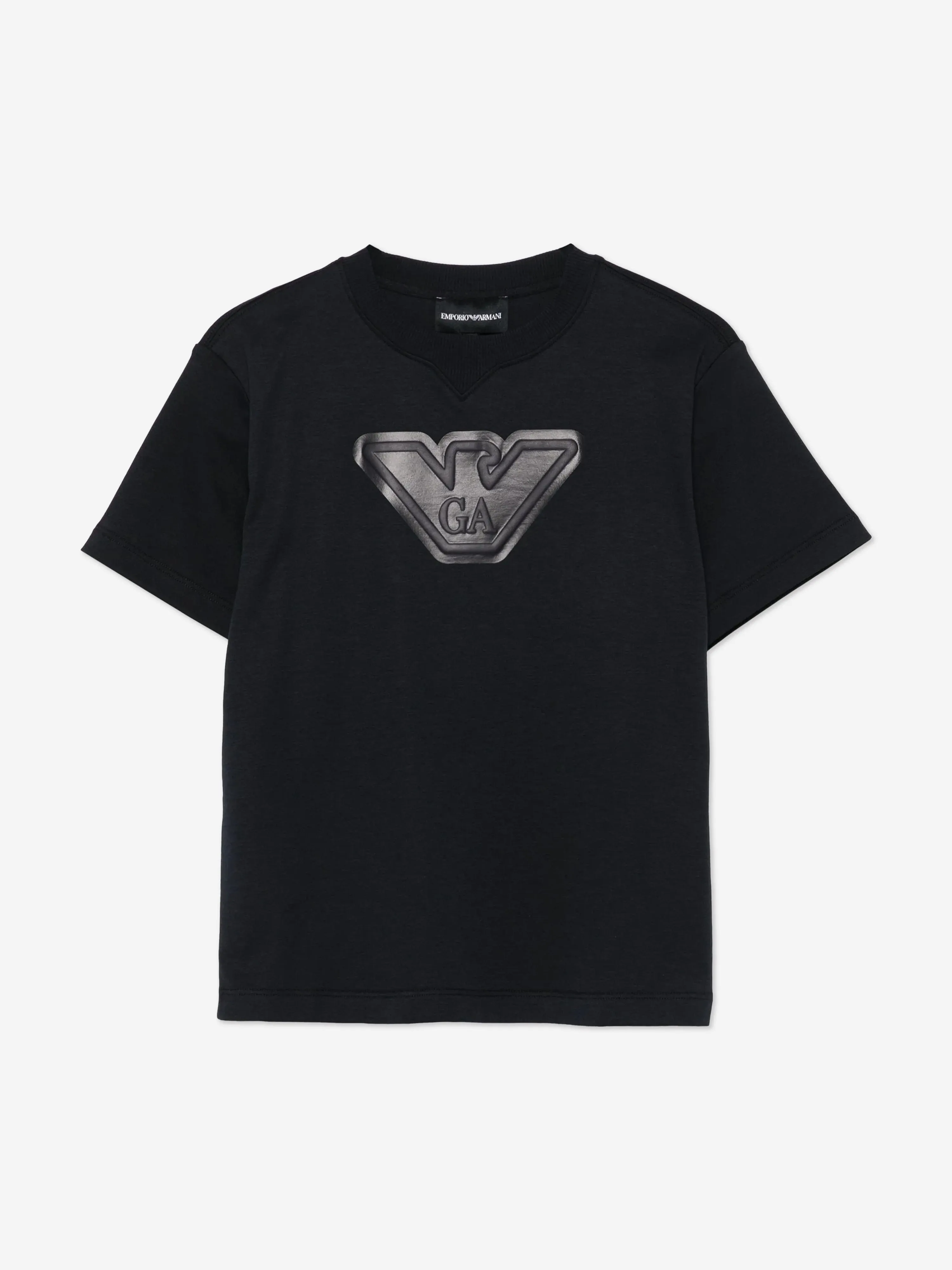 Emporio Armani Boys Logo T-Shirt in Navy