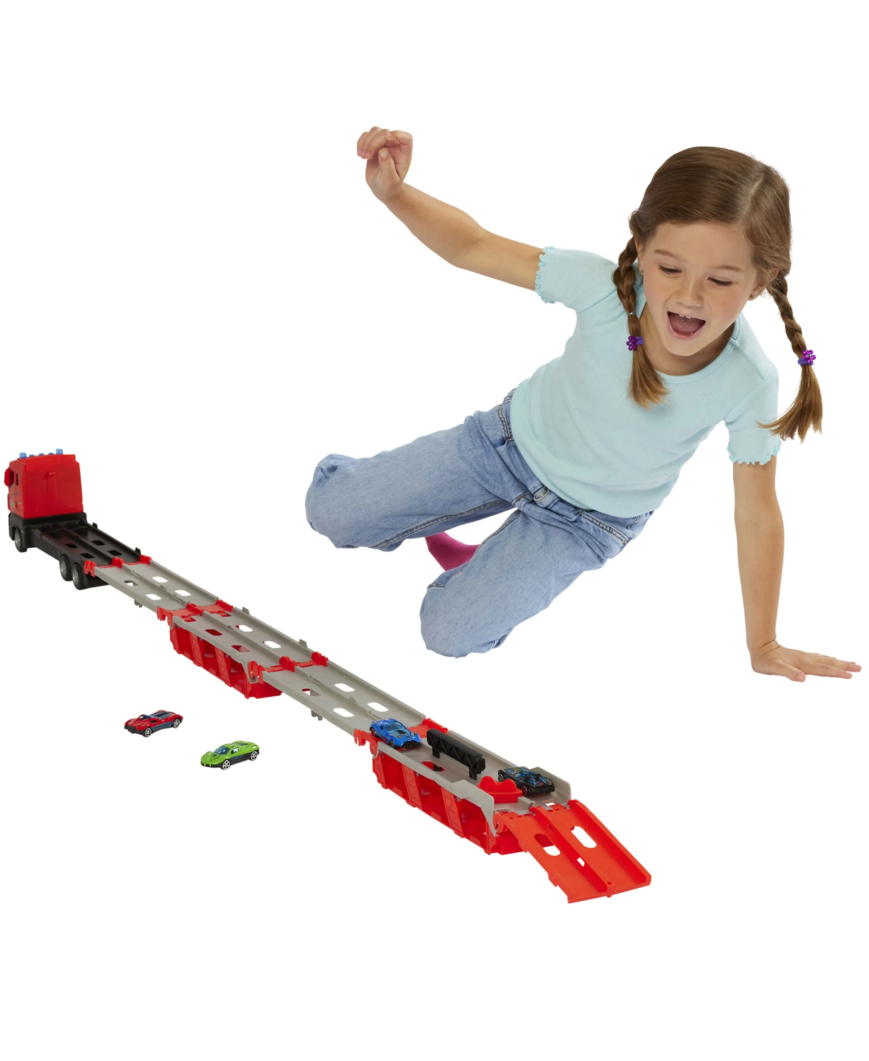 Fast Lane 1:87 Expand and Play Diecast Car Carrier Set