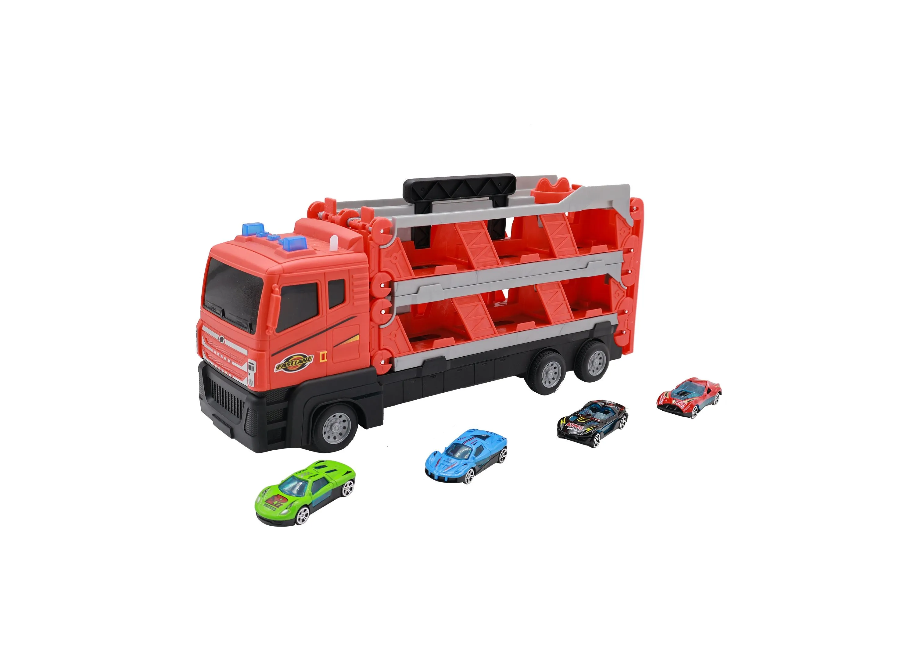 Fast Lane 1:87 Expand and Play Diecast Car Carrier Set