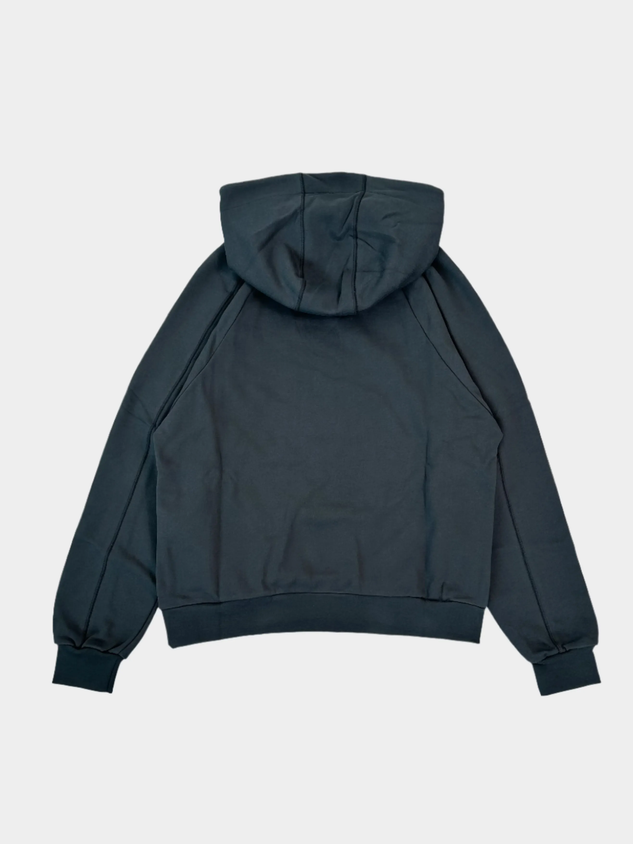 Felpa Ferro Con Raglan E Cappuccio Con Doppie Cuciture