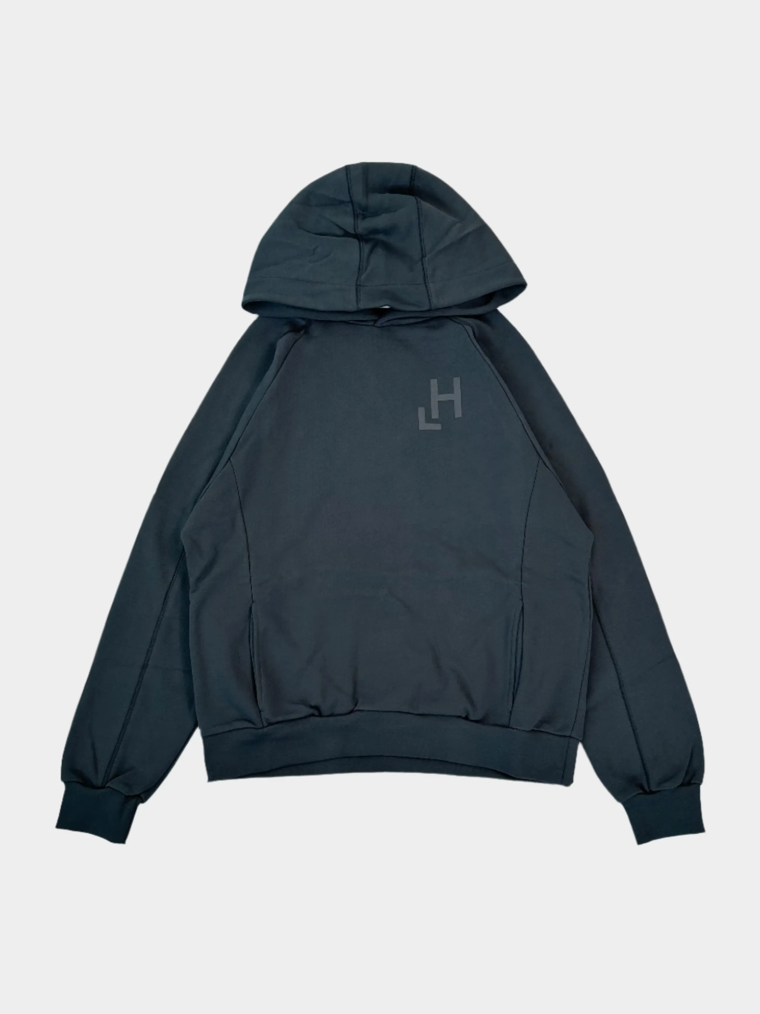 Felpa Ferro Con Raglan E Cappuccio Con Doppie Cuciture