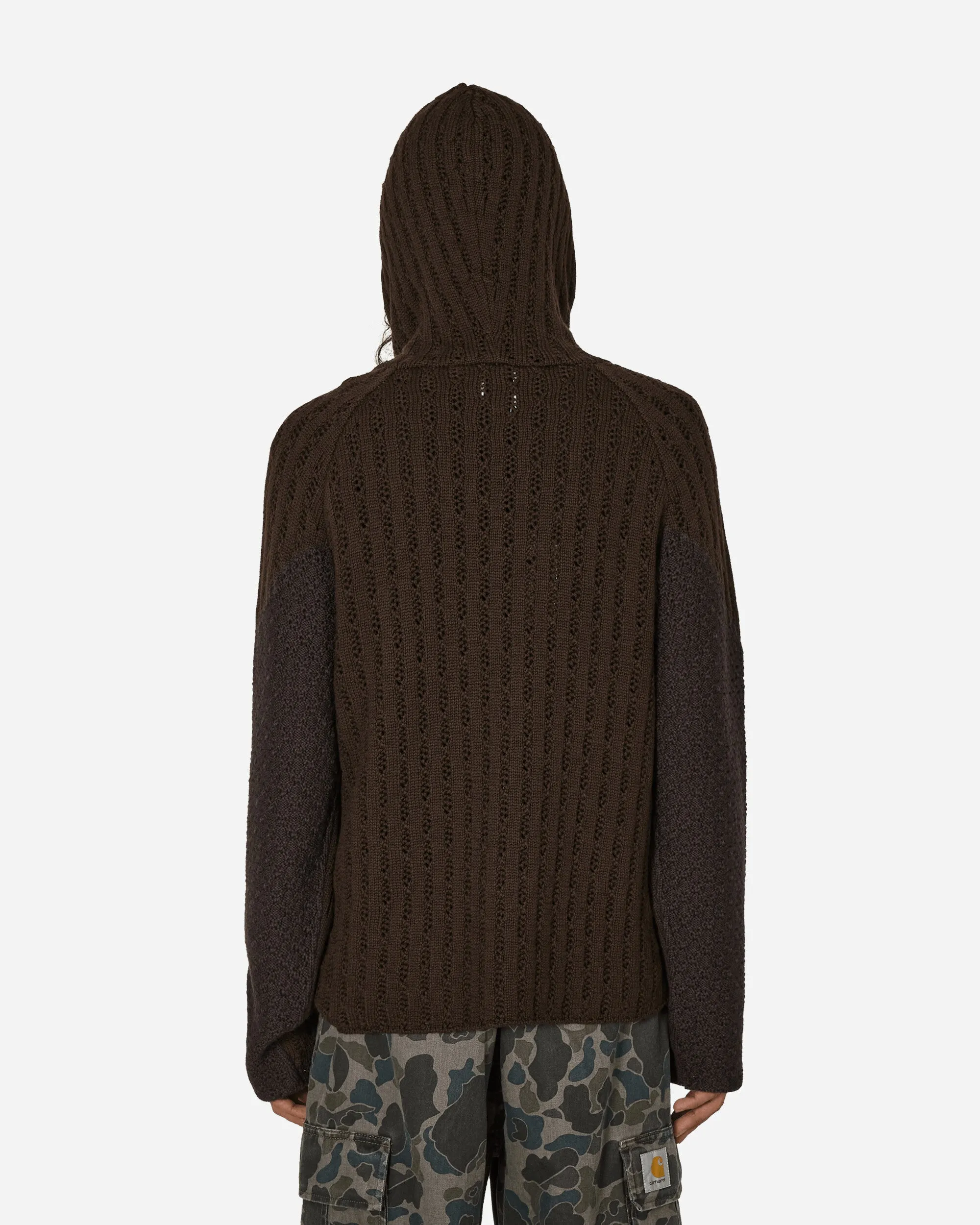 Flower Stitch Hoodie Brown