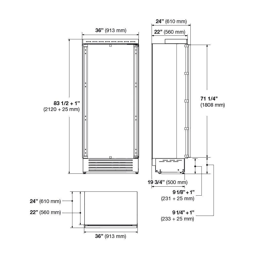 Fulgor Milano F7IRC36O1L 36" Built-In Fridge Column