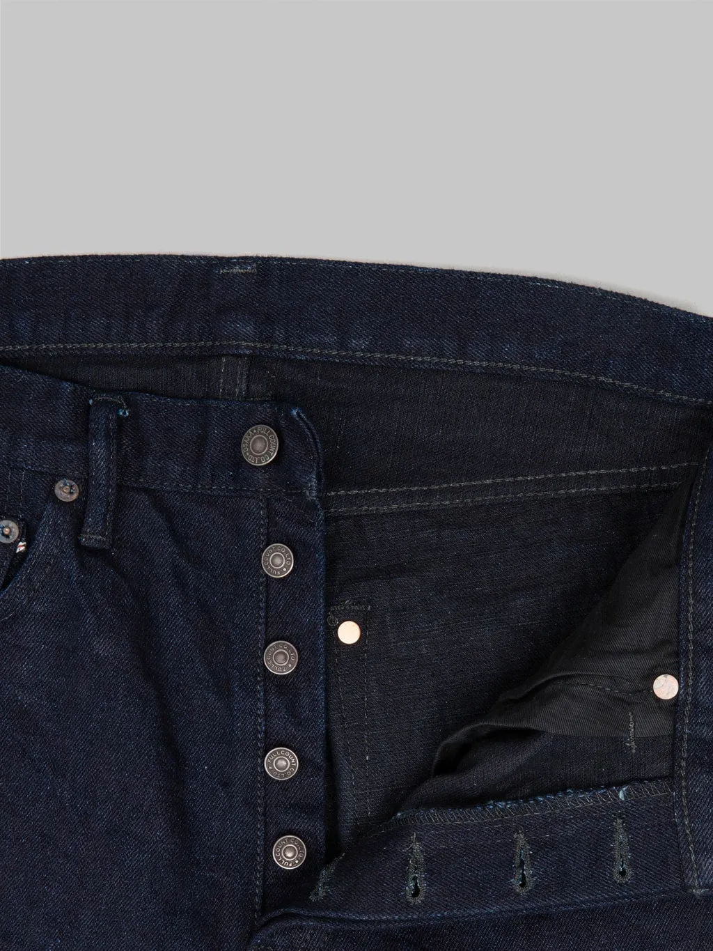 Fullcount 1103SRB 15.5oz Super Rough Indigo × Black Clean Straight Jeans