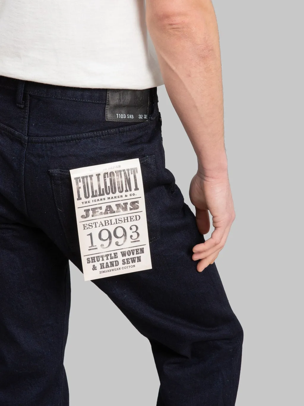 Fullcount 1103SRB 15.5oz Super Rough Indigo × Black Clean Straight Jeans