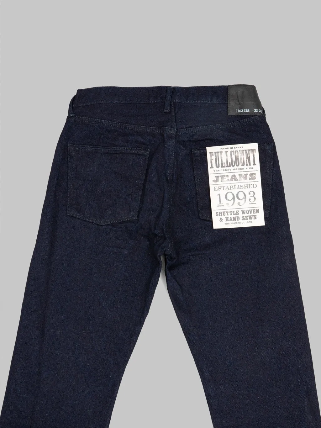 Fullcount 1103SRB 15.5oz Super Rough Indigo × Black Clean Straight Jeans