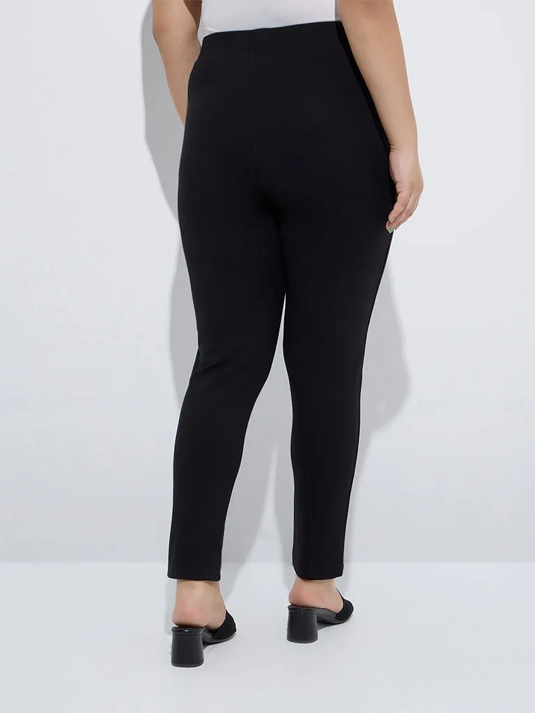 Gia Black Solid High-Rise Jeggings