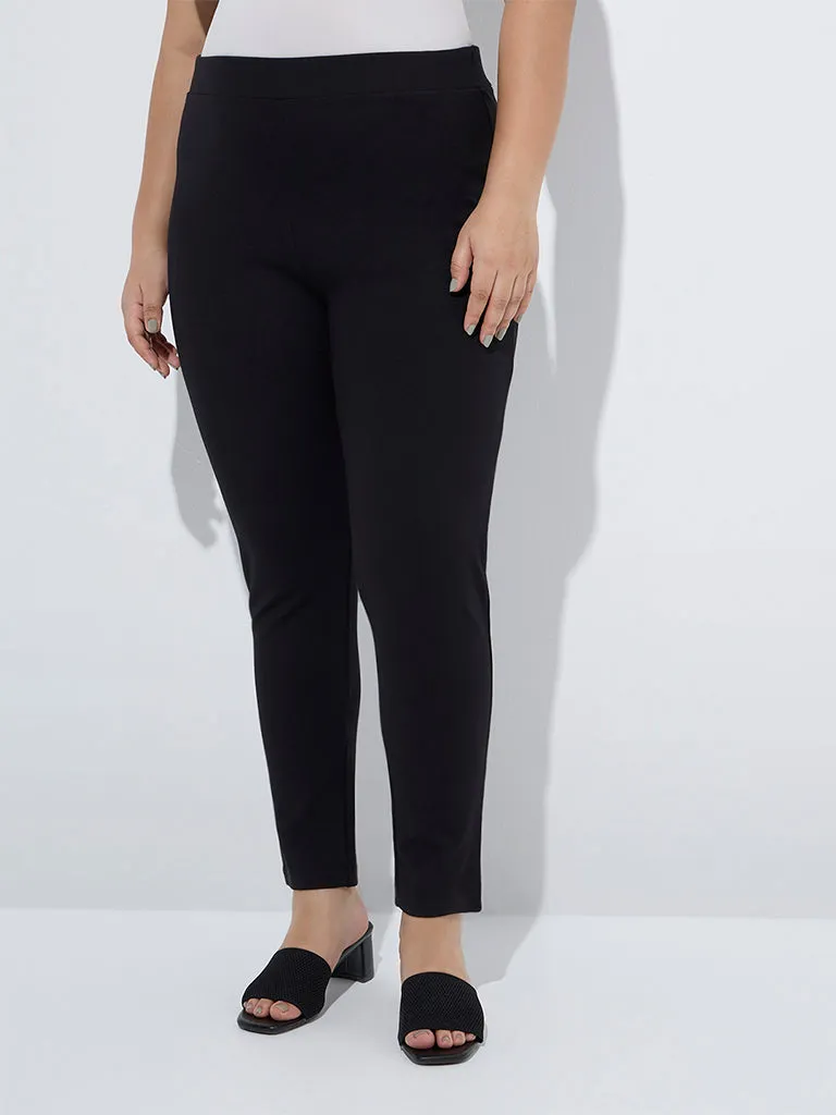 Gia Black Solid High-Rise Jeggings