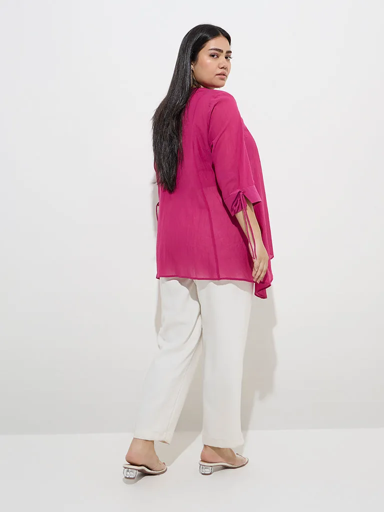 Gia Fuchsia Asymmetrical Blouse