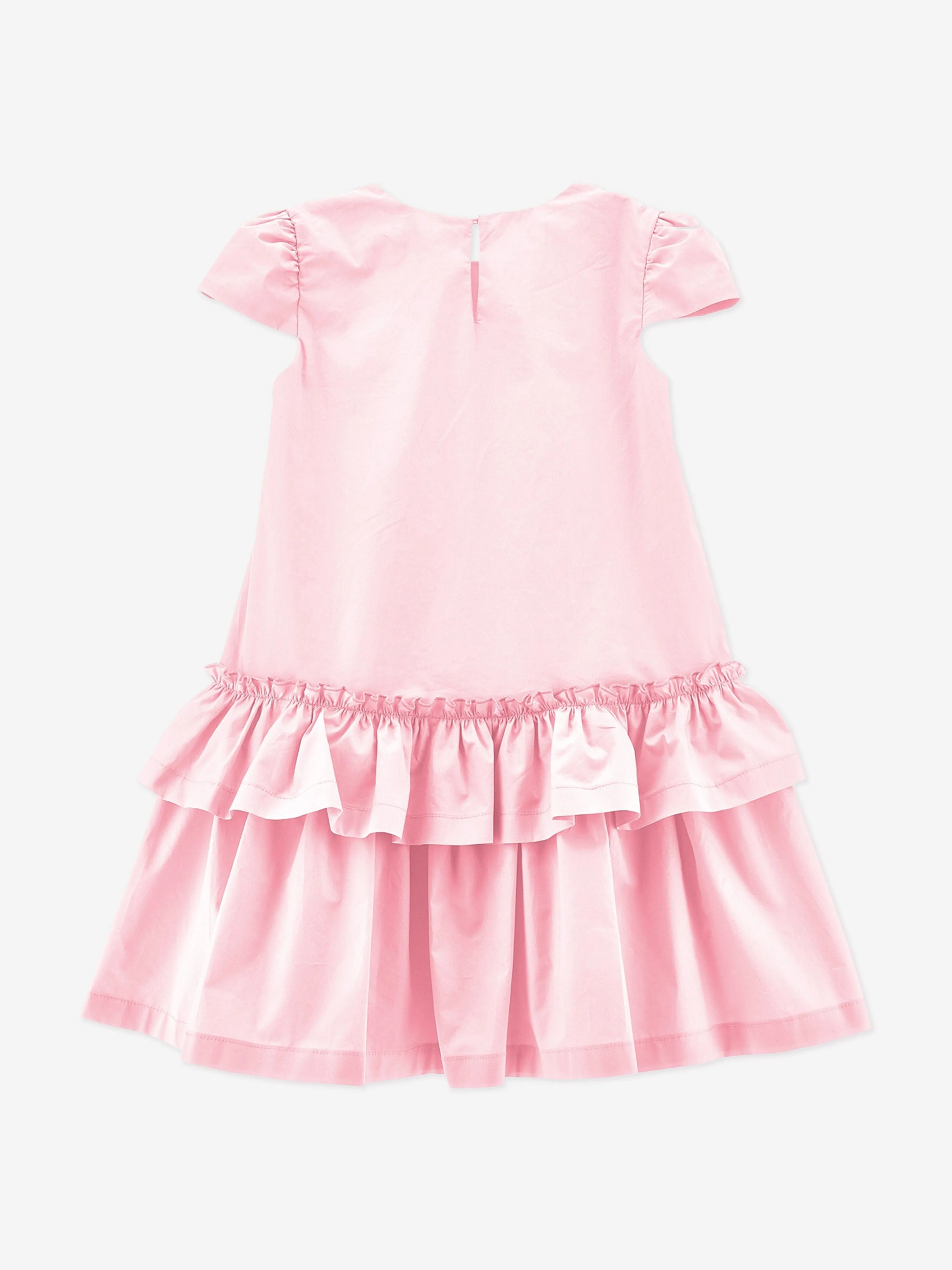 Giirls Cotton Ruffle Dress in Pink