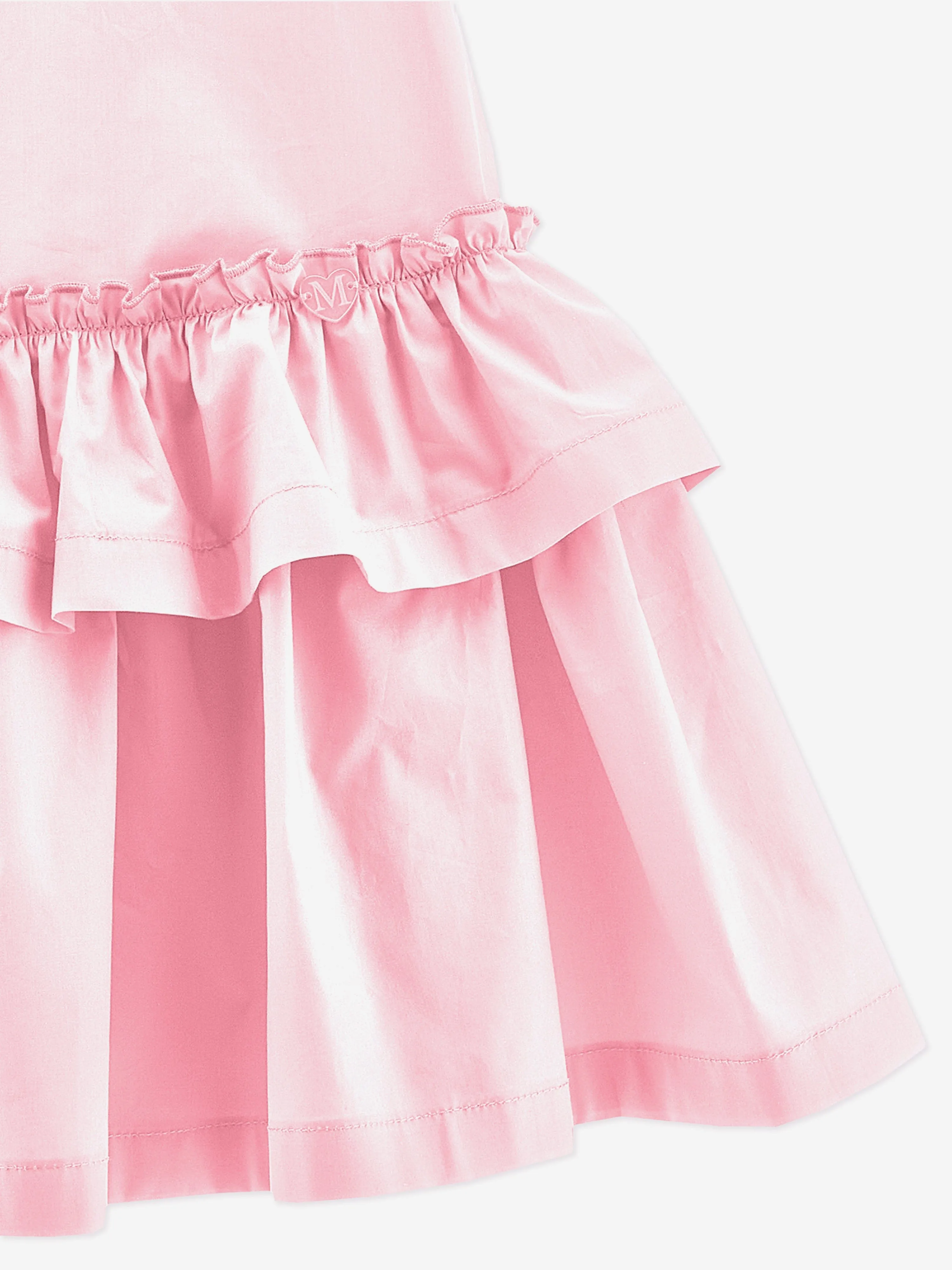 Giirls Cotton Ruffle Dress in Pink
