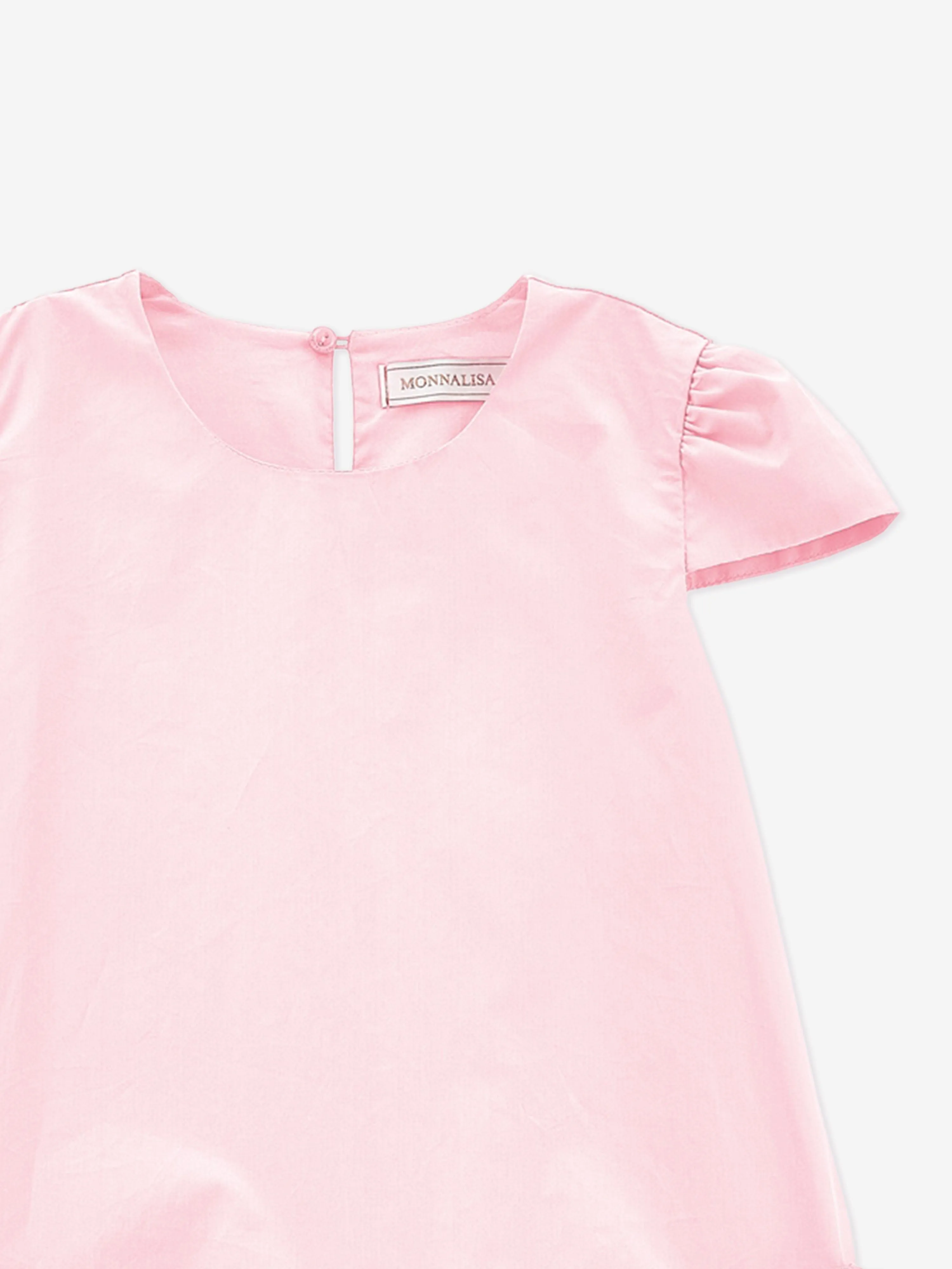 Giirls Cotton Ruffle Dress in Pink