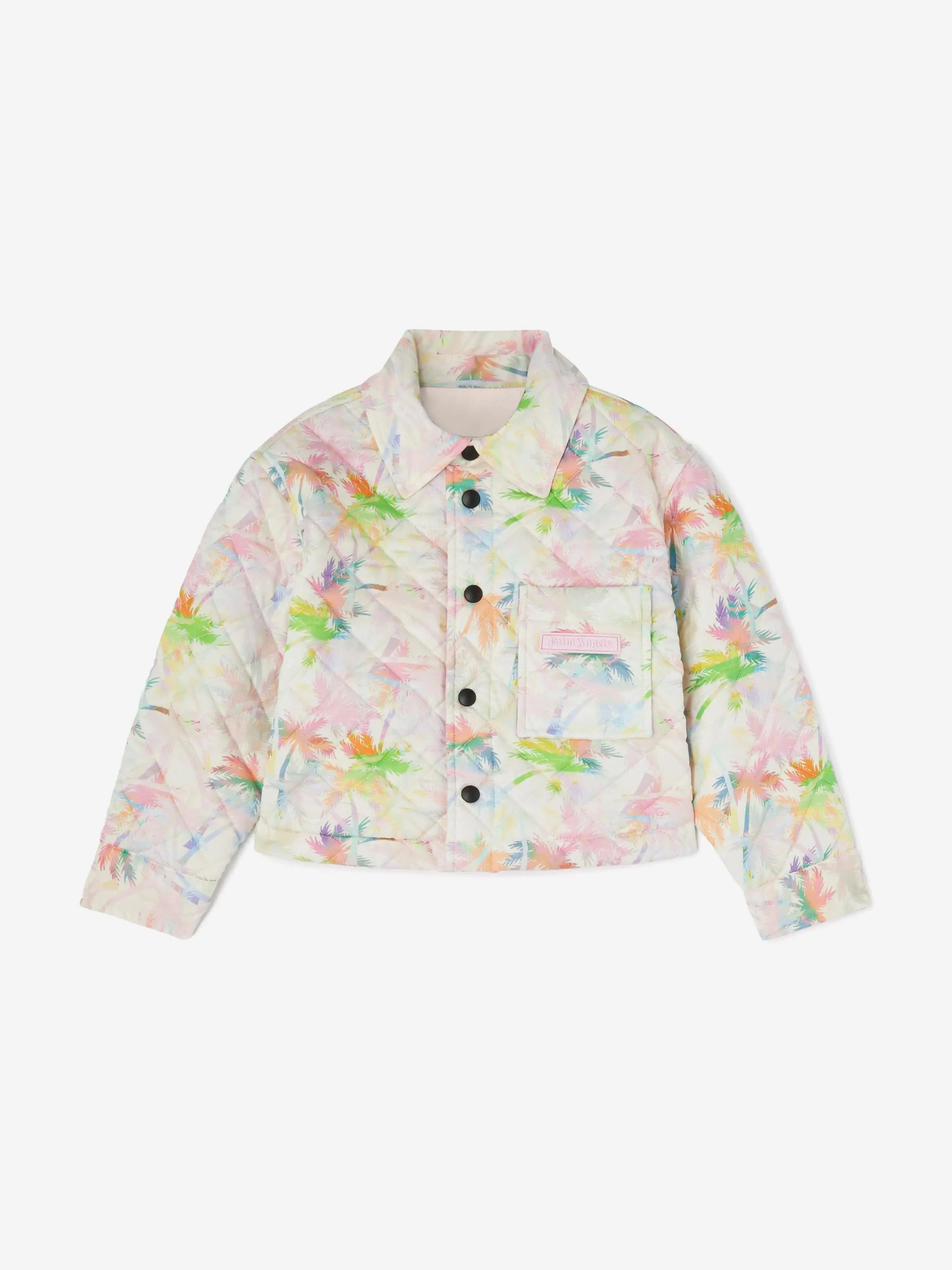 Girls AOP Palms Padded Jacket in Ivory