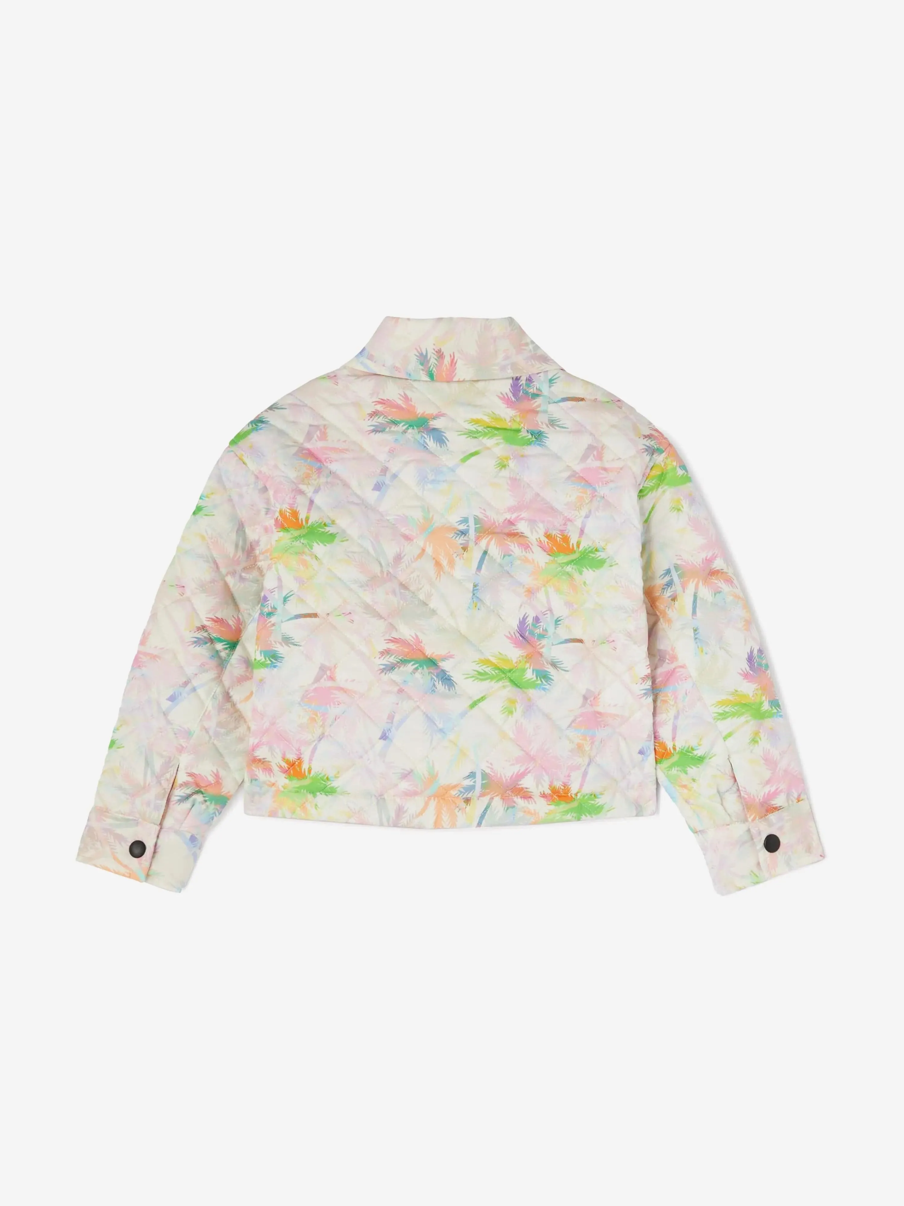Girls AOP Palms Padded Jacket in Ivory