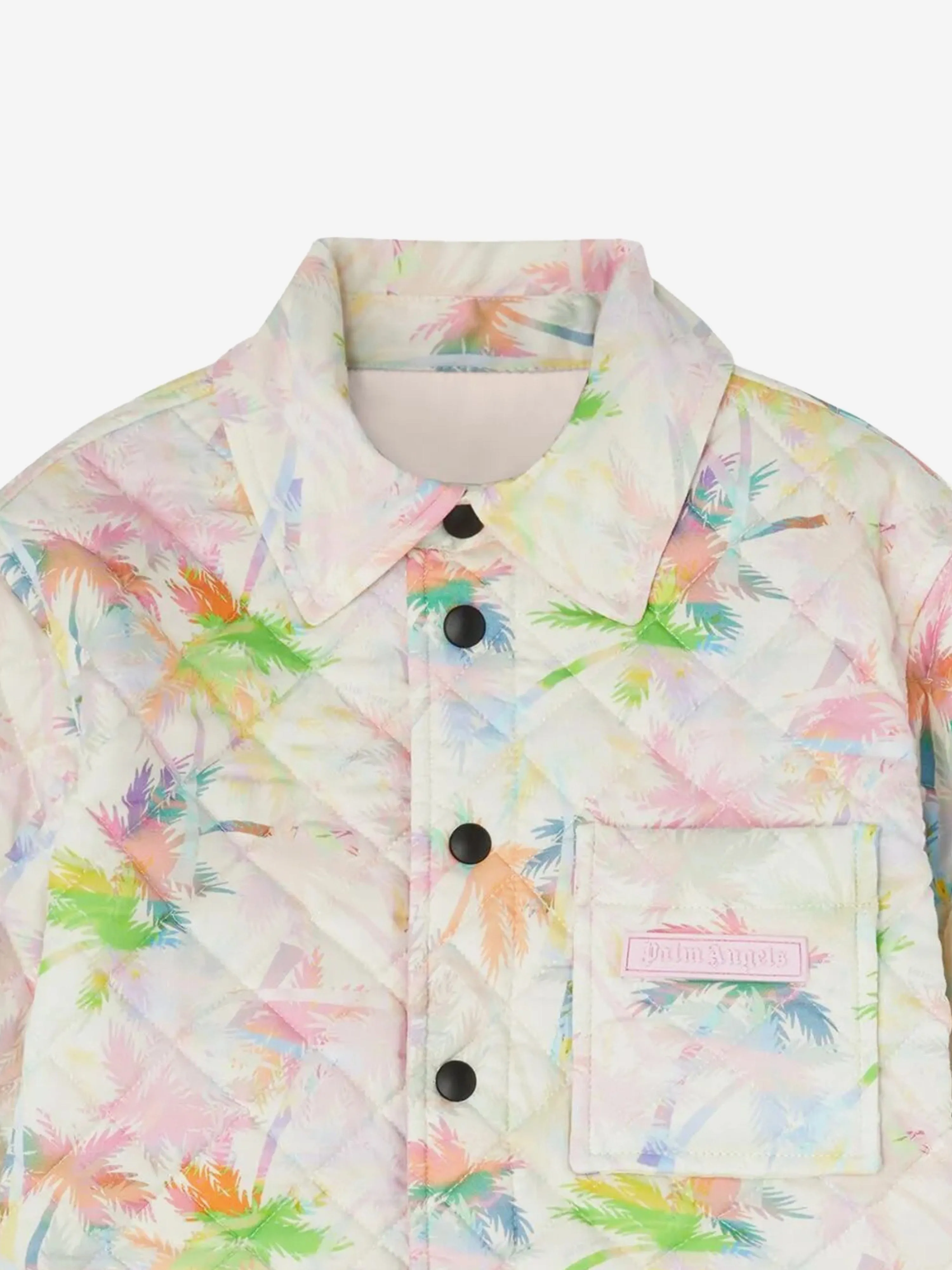 Girls AOP Palms Padded Jacket in Ivory