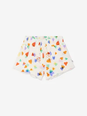 Girls Nicci Rainbow Hearts Swim Shorts in Ivory (UPF50 )