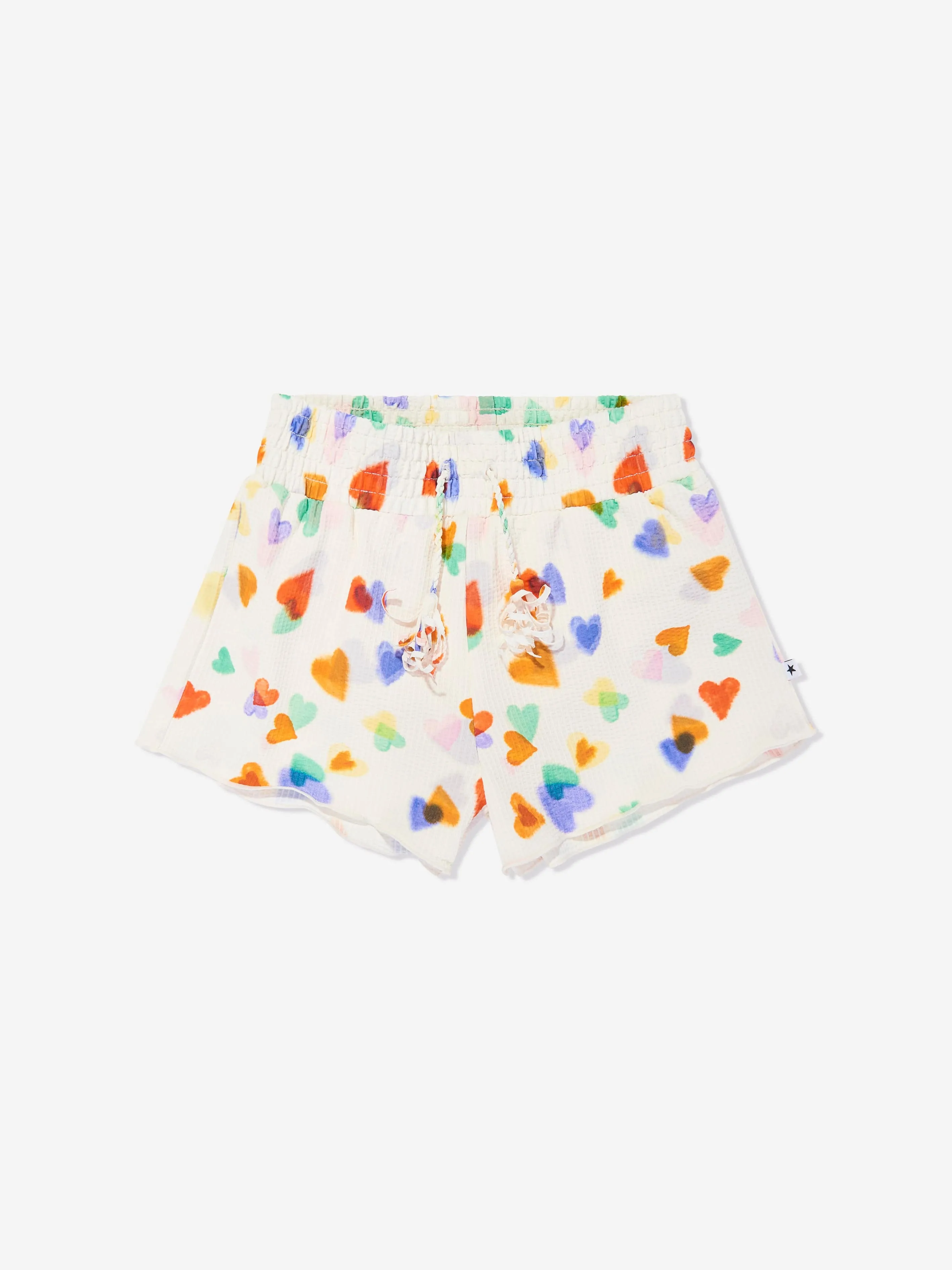 Girls Nicci Rainbow Hearts Swim Shorts in Ivory (UPF50 )