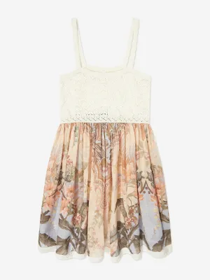 Girls Wylie Knit Printed Dress in Ivory