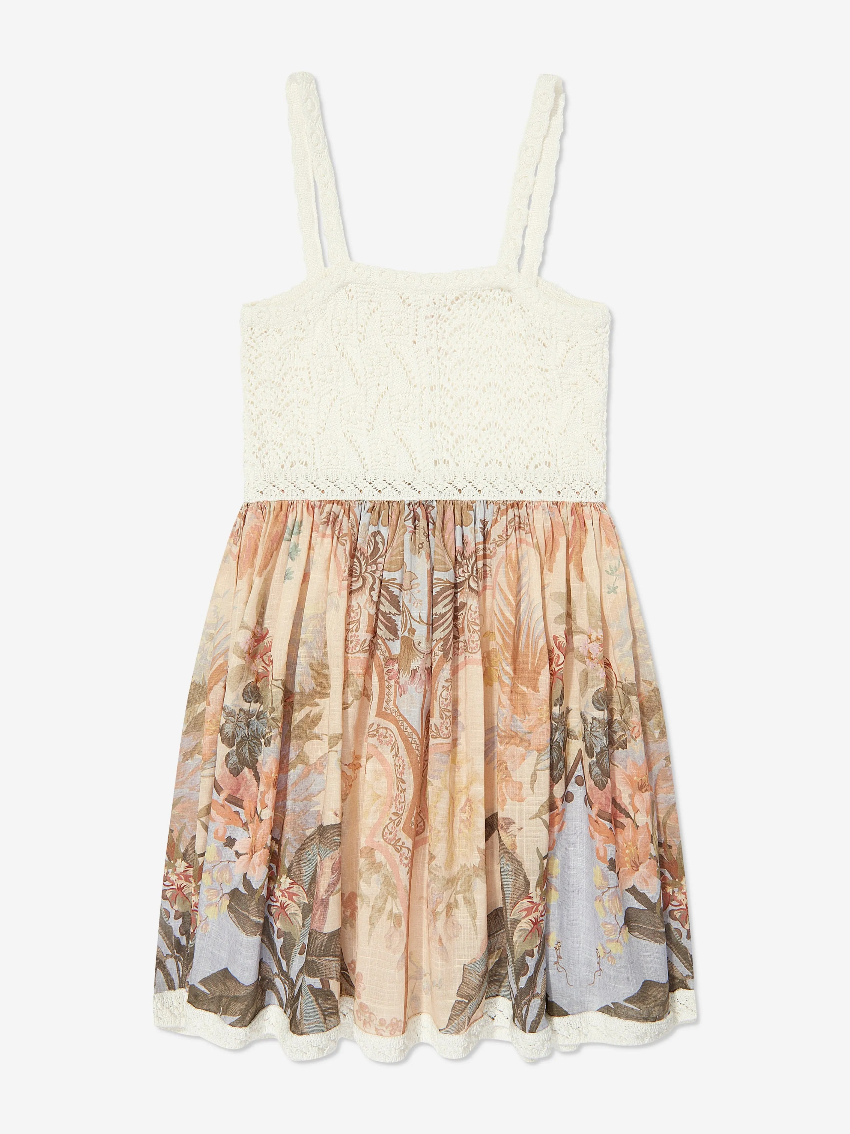 Girls Wylie Knit Printed Dress in Ivory