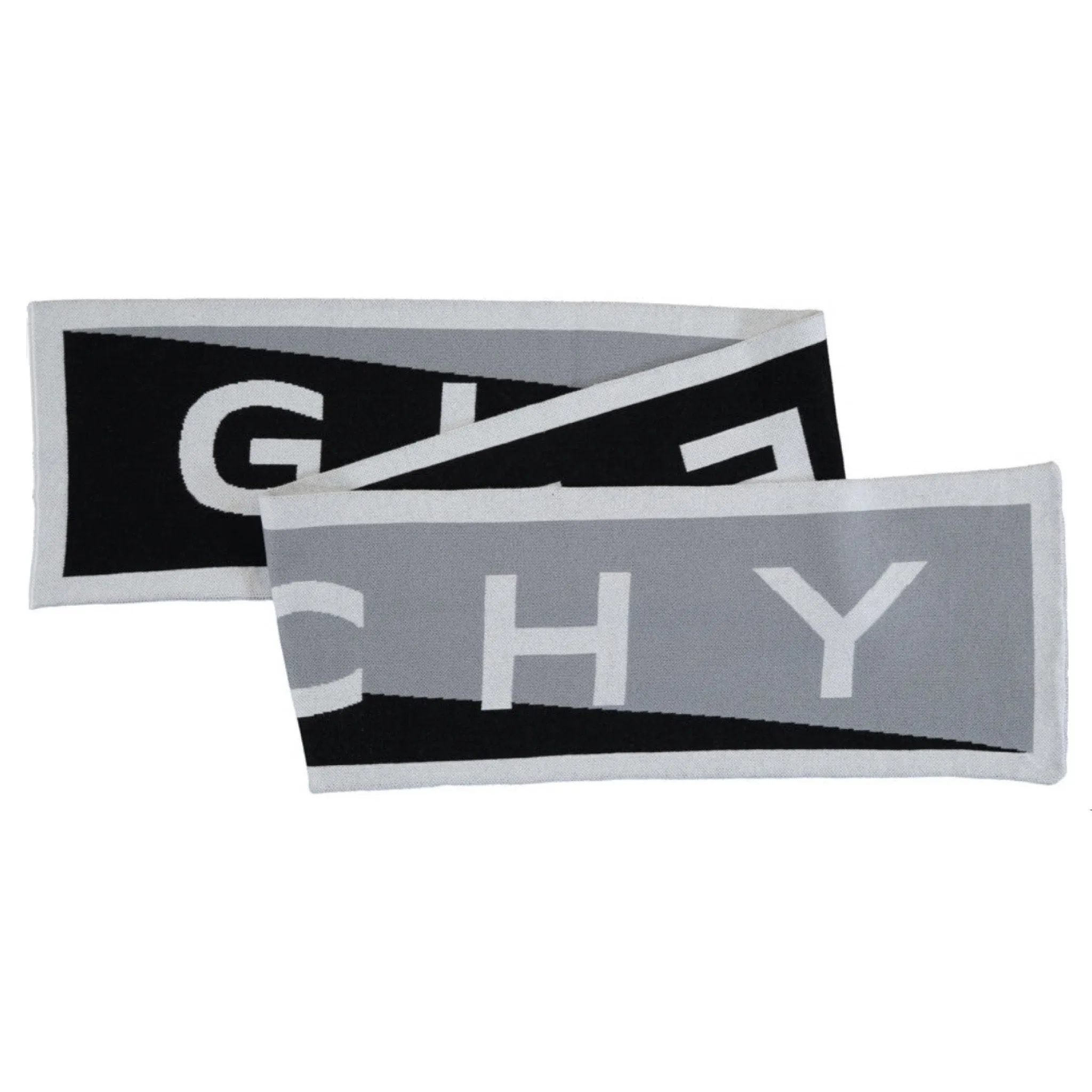 Givenchy Black & Grey Logo Team Scarf