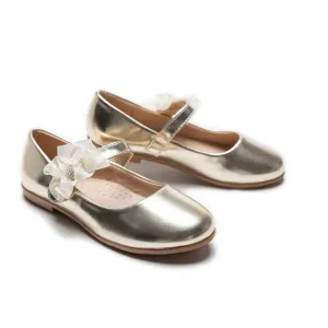 Gold Haile Rhinestone Flower Flats