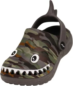 Grey Camo Shark Clog Shoe