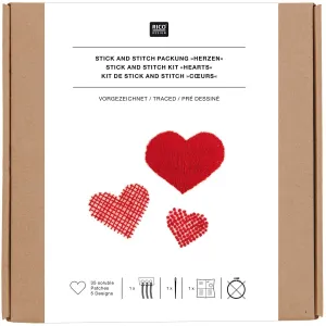 Hearts Stick and Stitch Embroidery Kit