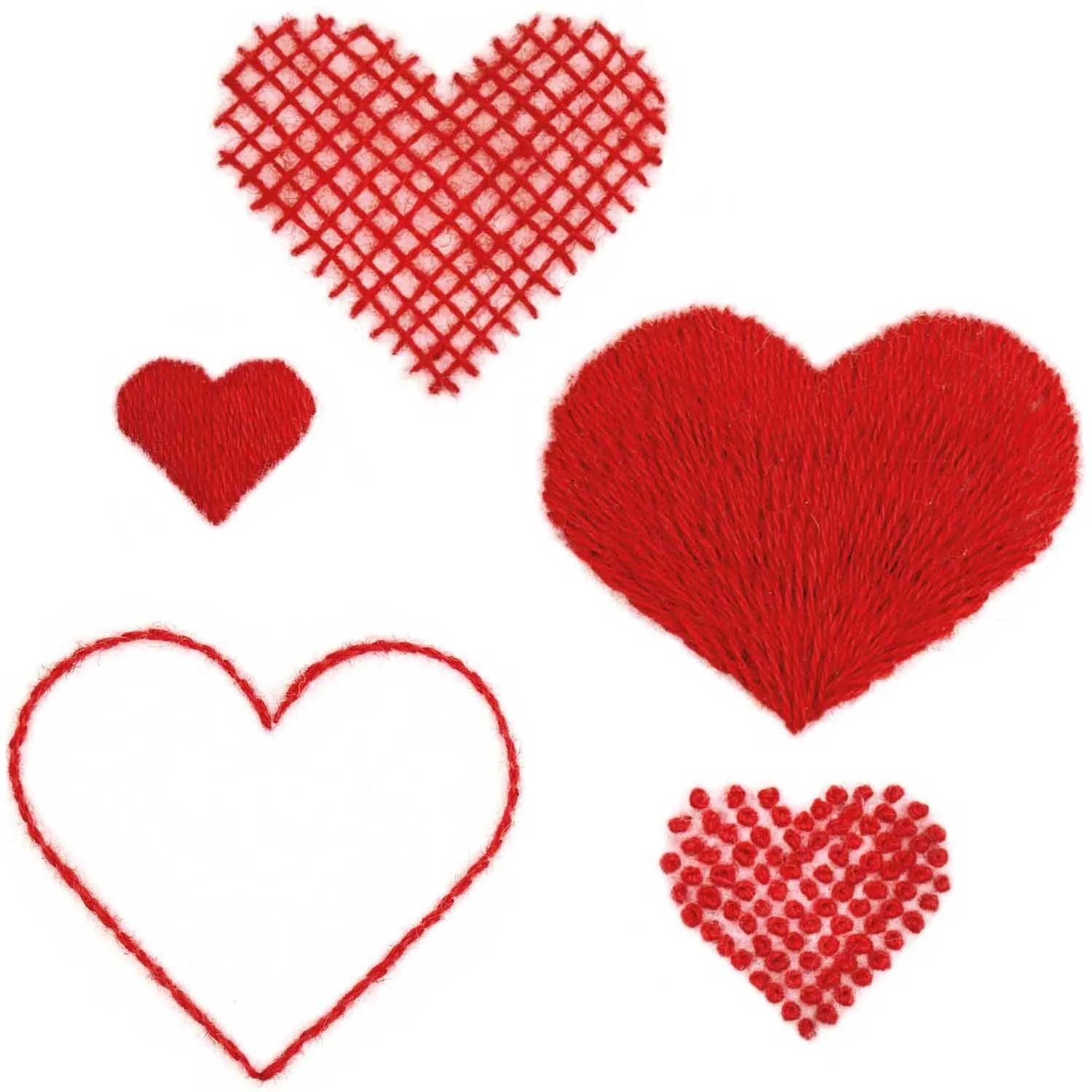 Hearts Stick and Stitch Embroidery Kit