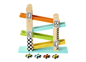 Imaginarium Wooden Drop and Go Ramp Racer Playset with 4 Racing Cars