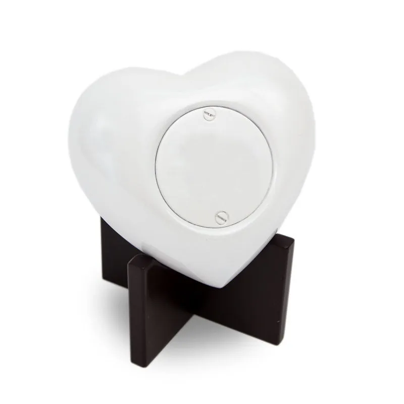 In Our Hearts Infant Cremation Urn Angel Wings In Pearl White