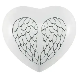 In Our Hearts Infant Cremation Urn Angel Wings In Pearl White