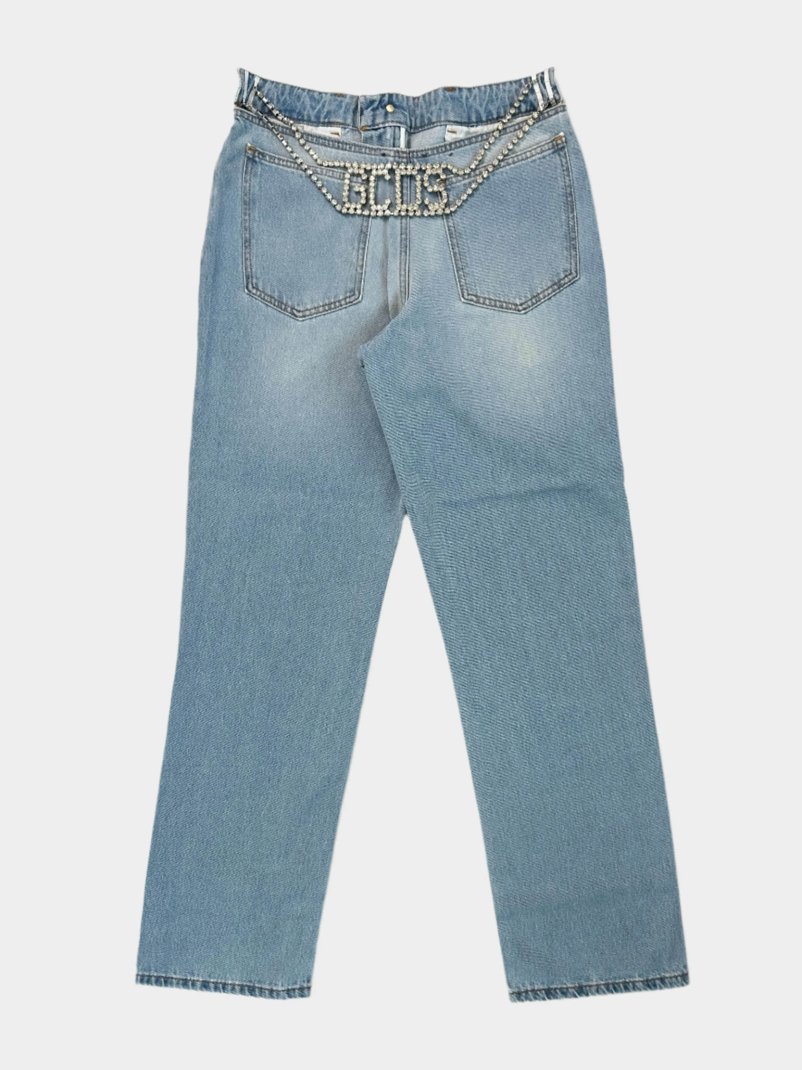 Jeans Azzurro Con Chocker