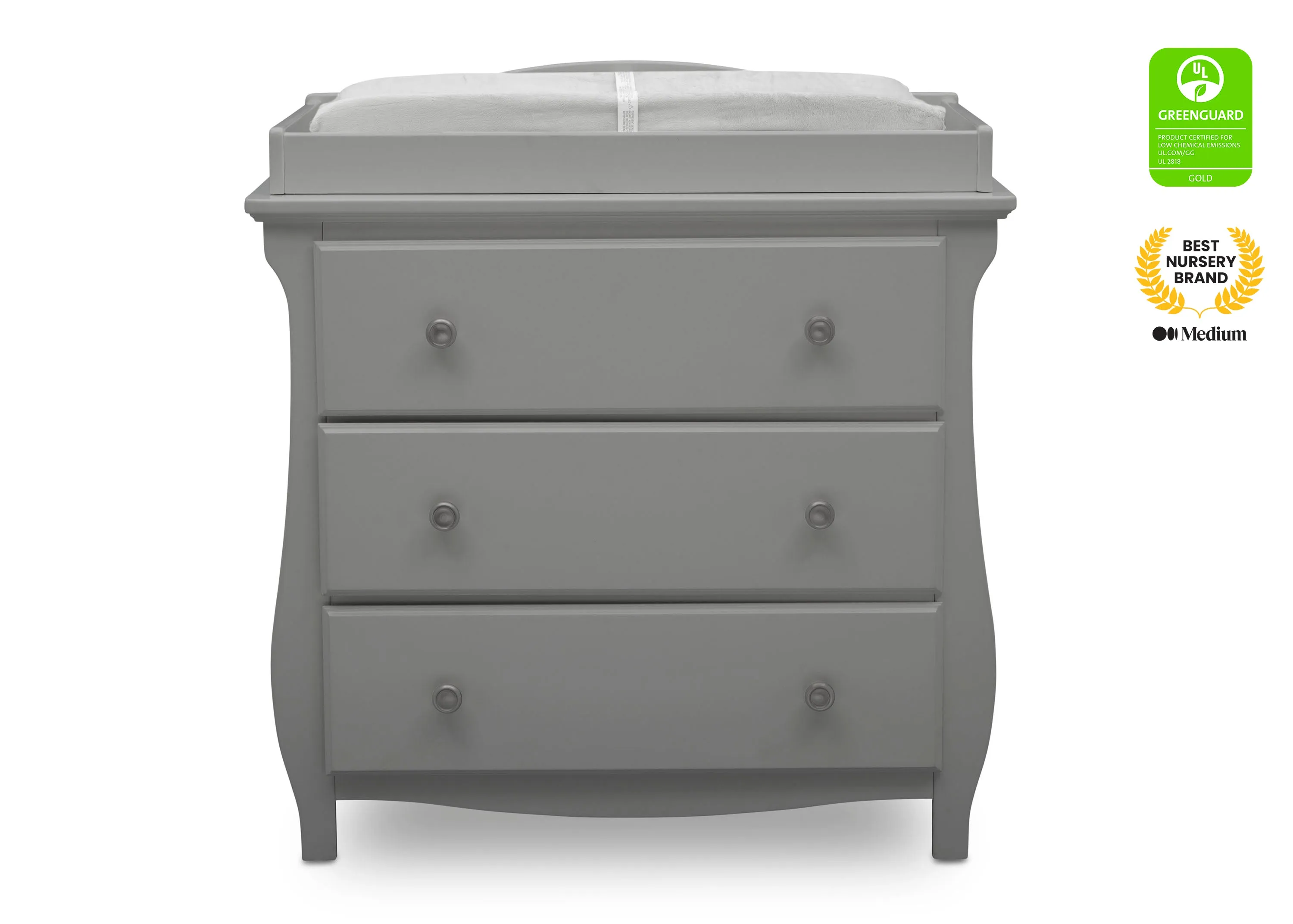 Lancaster 3 Drawer Dresser with Changing Top and Interlocking Drawers