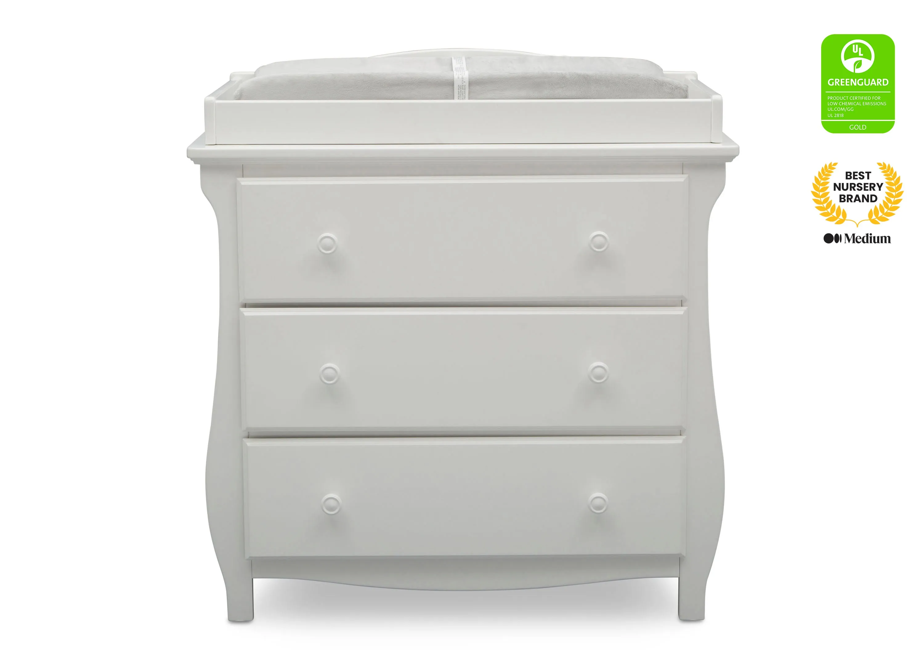 Lancaster 3 Drawer Dresser with Changing Top and Interlocking Drawers