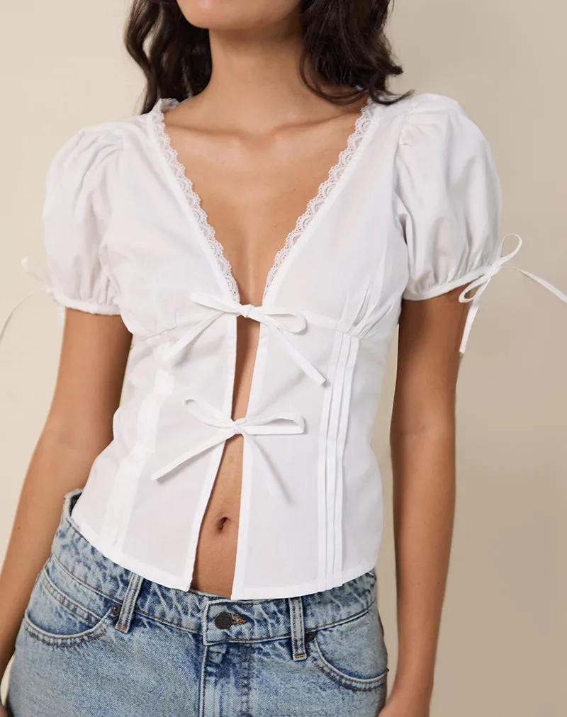 Lias Puff Sleeve Blouse in White