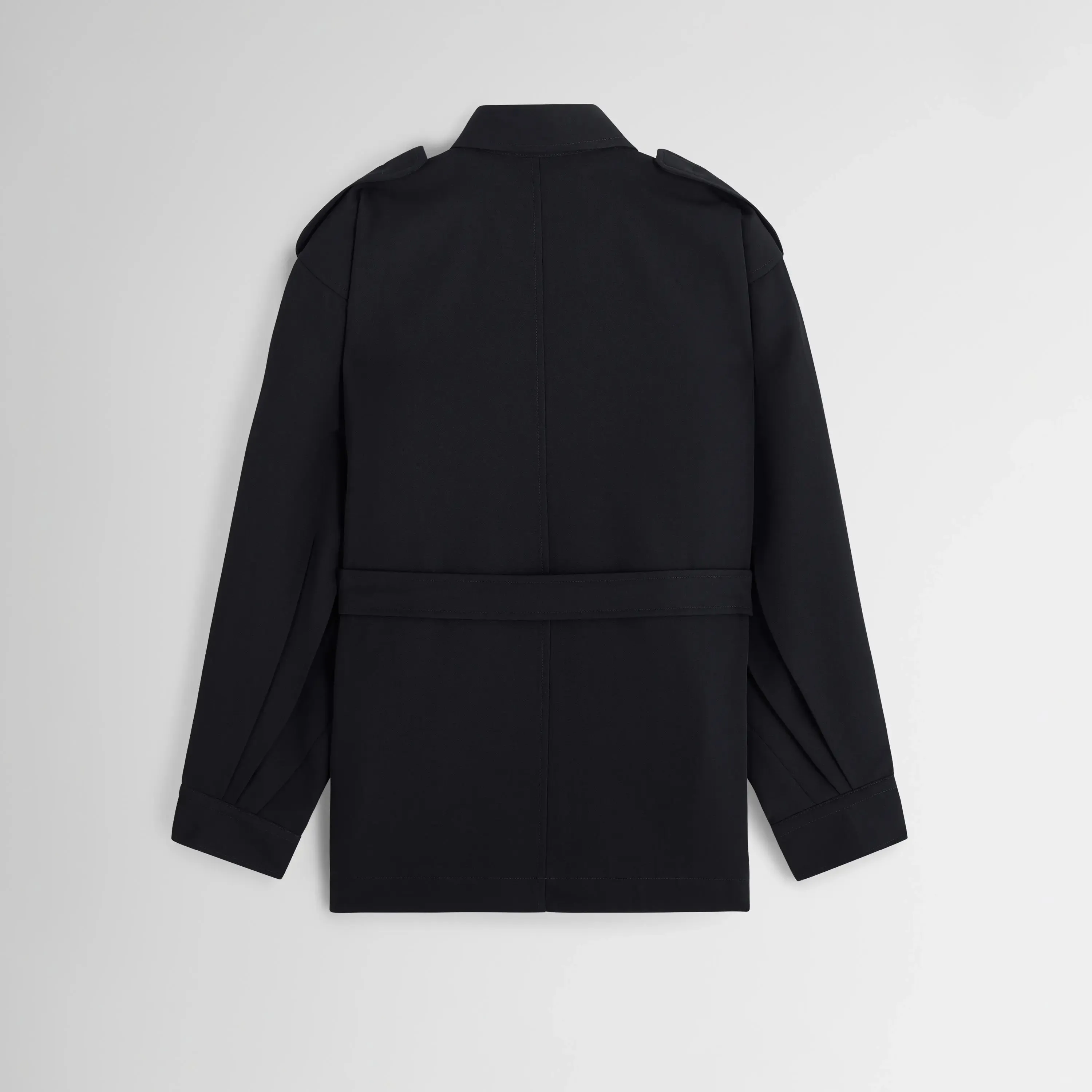 LIGHTWEIGHT SHIRT JACKET | black wool
