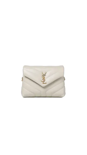 Loulou Toy Strap Bag in Matelassé Y Leather - Blanc Vintage