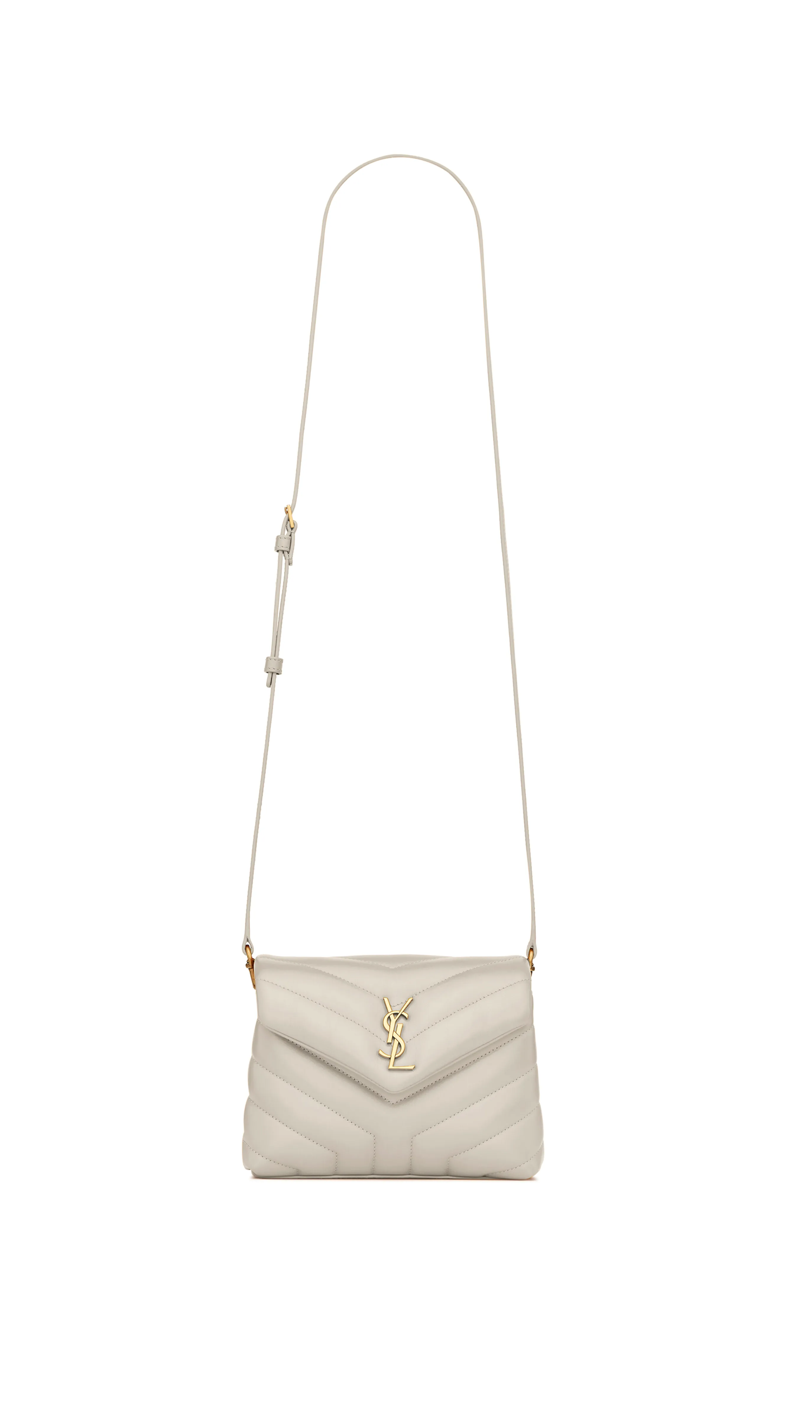 Loulou Toy Strap Bag in Matelassé Y Leather - Blanc Vintage