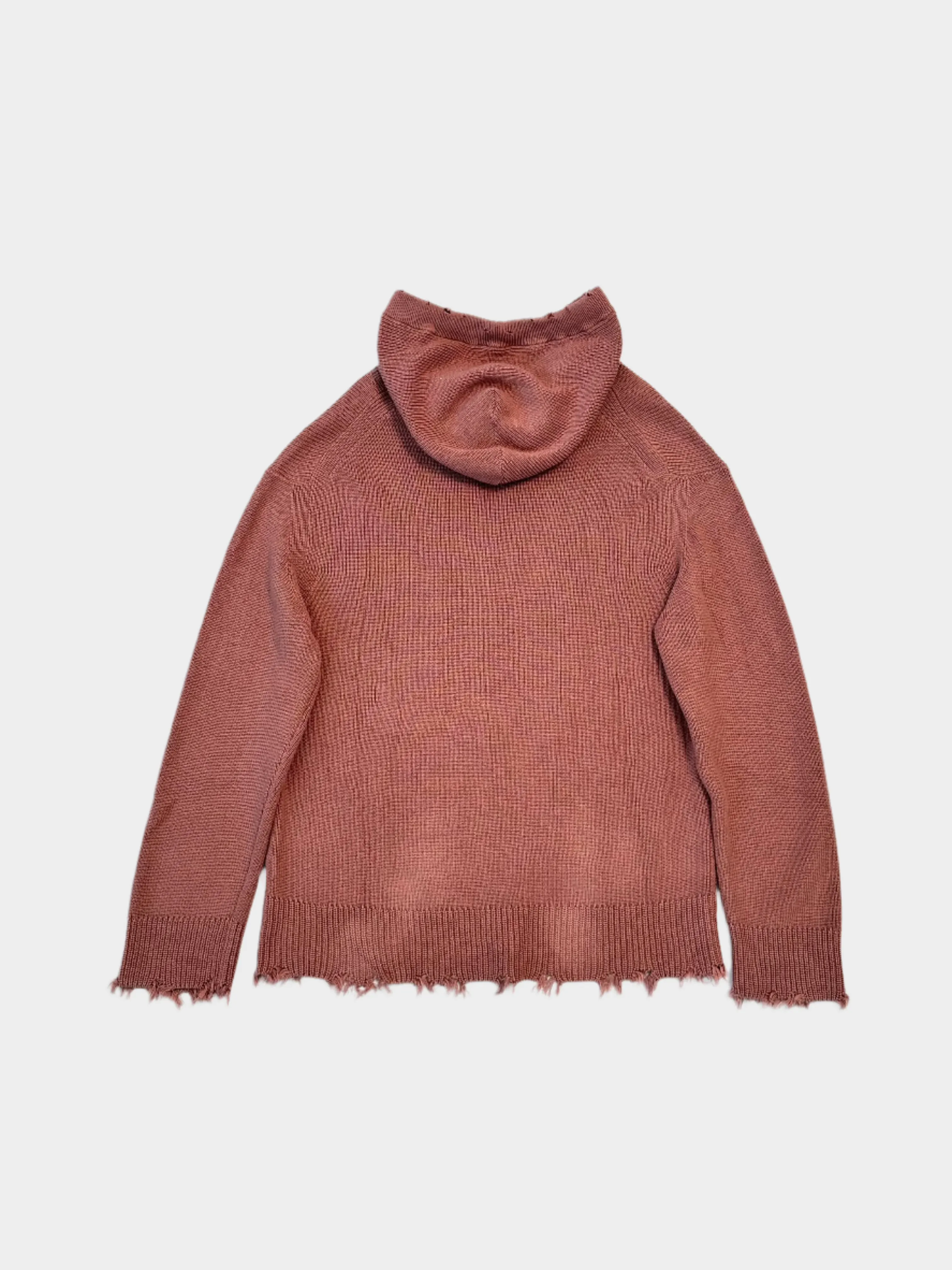 Maglione Con Cappuccio In Cotone Terracotta Con Dettagli Ripped