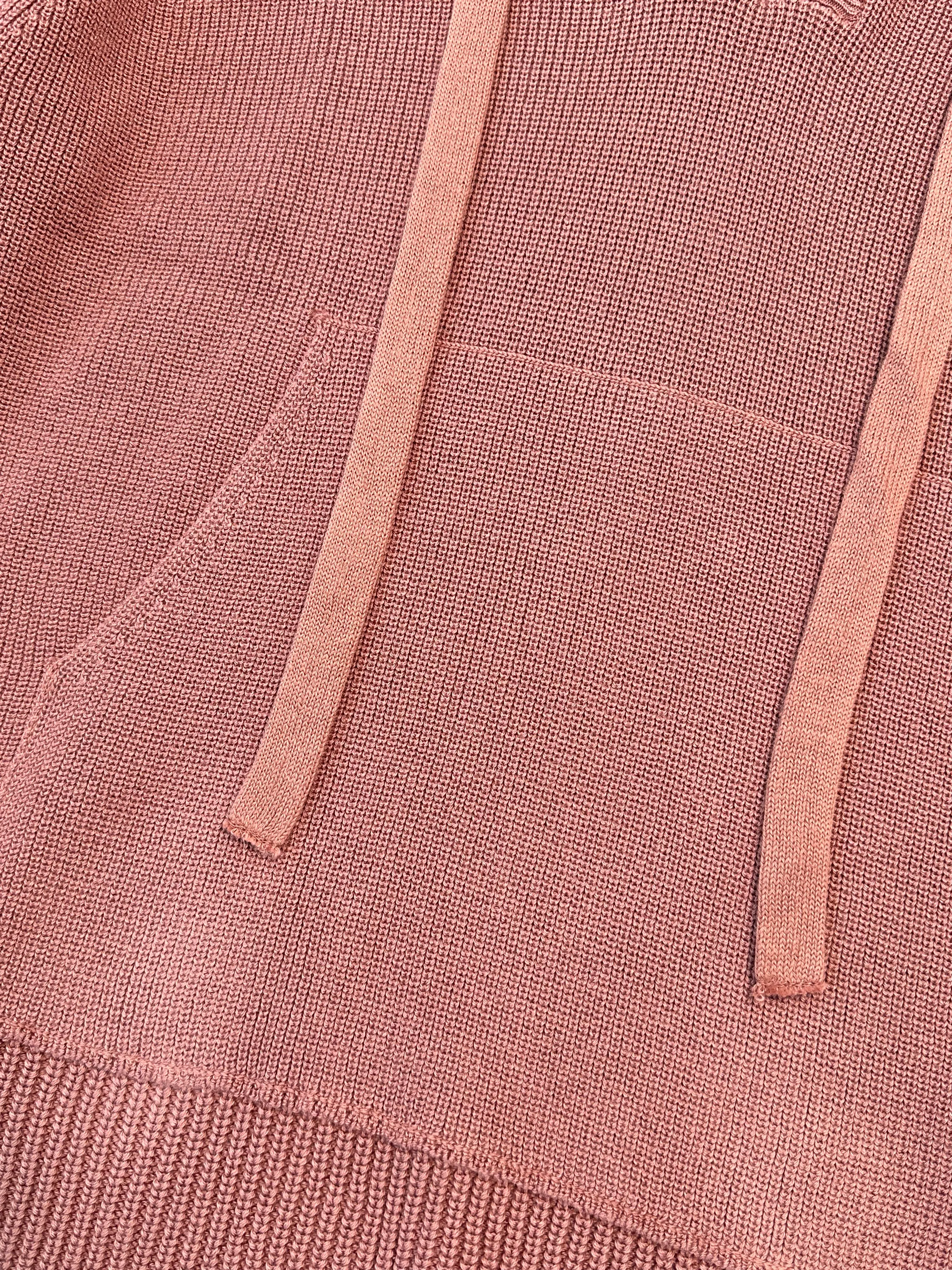 Maglione Con Cappuccio In Cotone Terracotta Con Dettagli Ripped