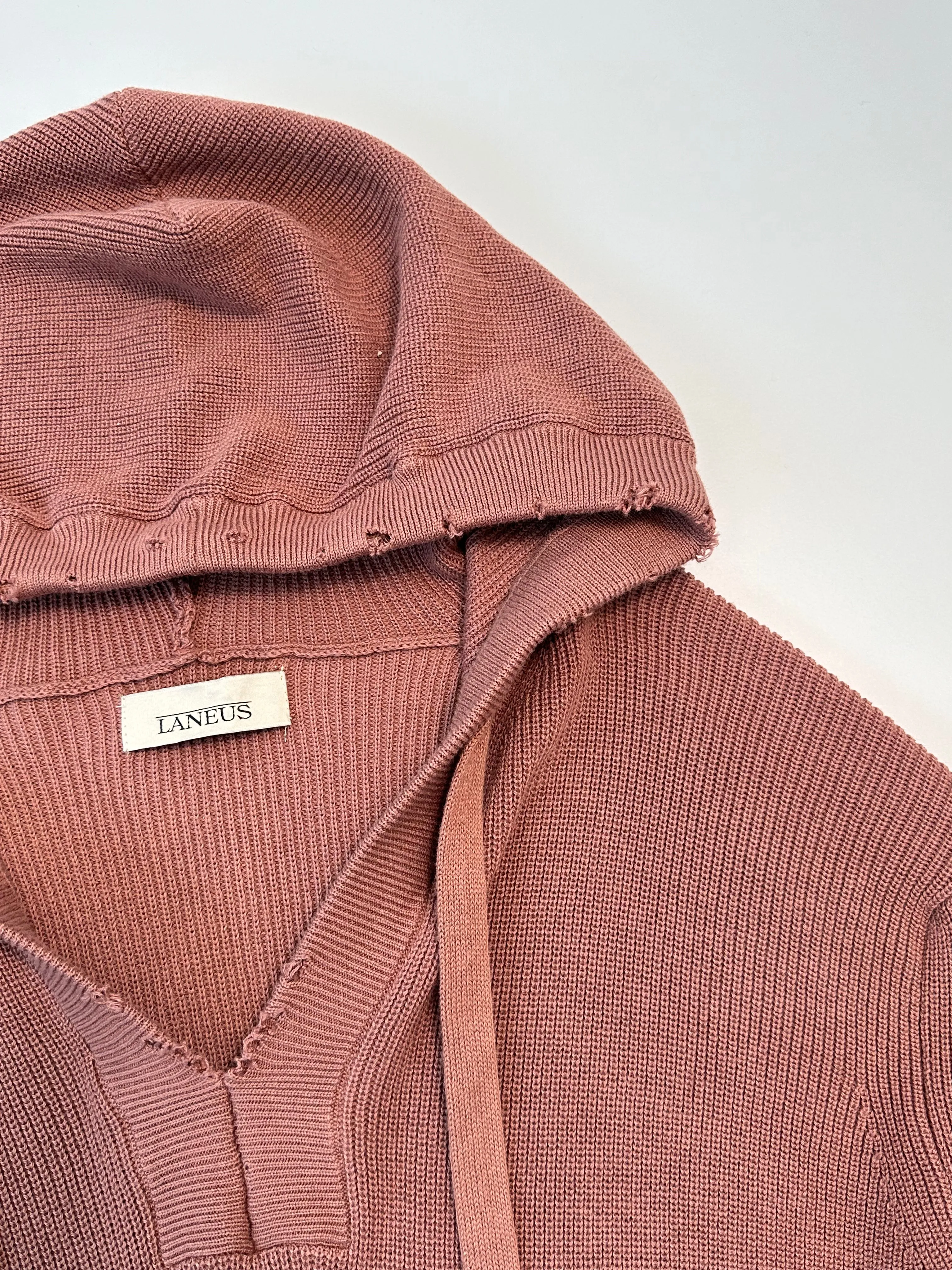 Maglione Con Cappuccio In Cotone Terracotta Con Dettagli Ripped